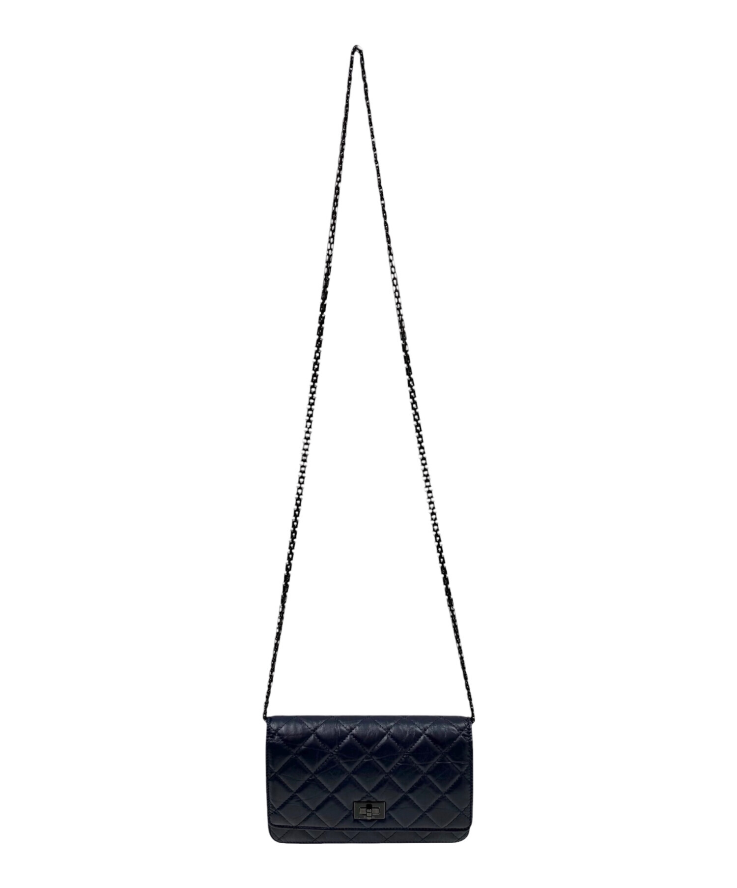中古・古着通販】CHANEL (シャネル) 2.55 チェーンウォレット ネイビー 