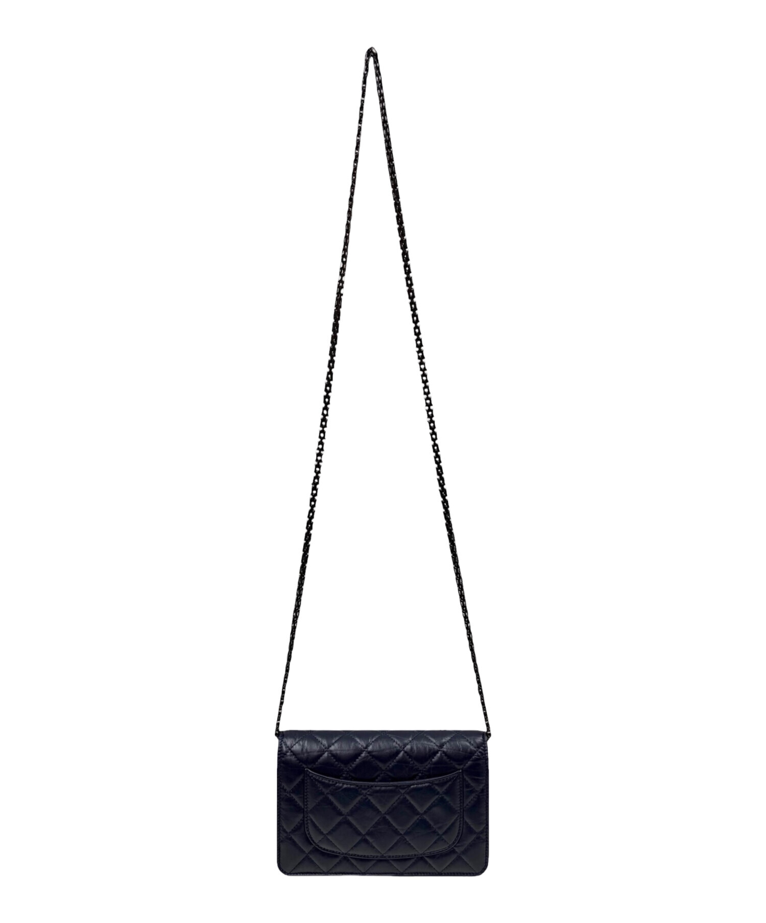 シャネル 2.55マトラッセ･チェーンウォレット  【Aランク】【中古】 中古・古着通販】CHANEL (シャネル) 2.55 チェーンウォレット ネイビー