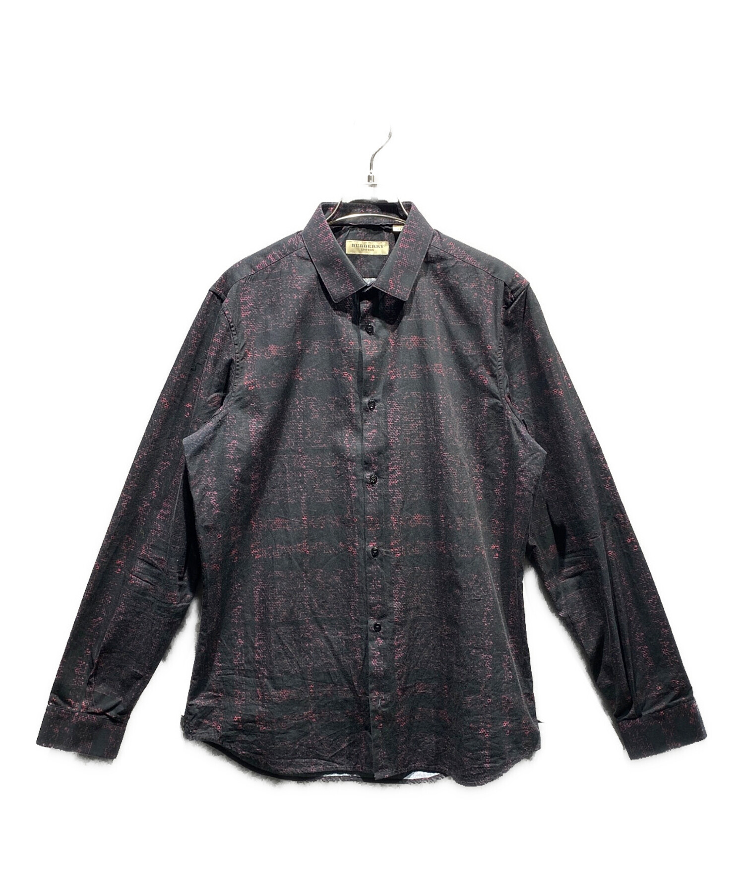 バーバリー ロンドン 19SS コットン ドット Burausu 長袖シャツ トップス 4062435 ブラック レッド L【中古】 中古・古着通販】BURBERRY LONDON (バーバリーロンドン) 総柄シャツ