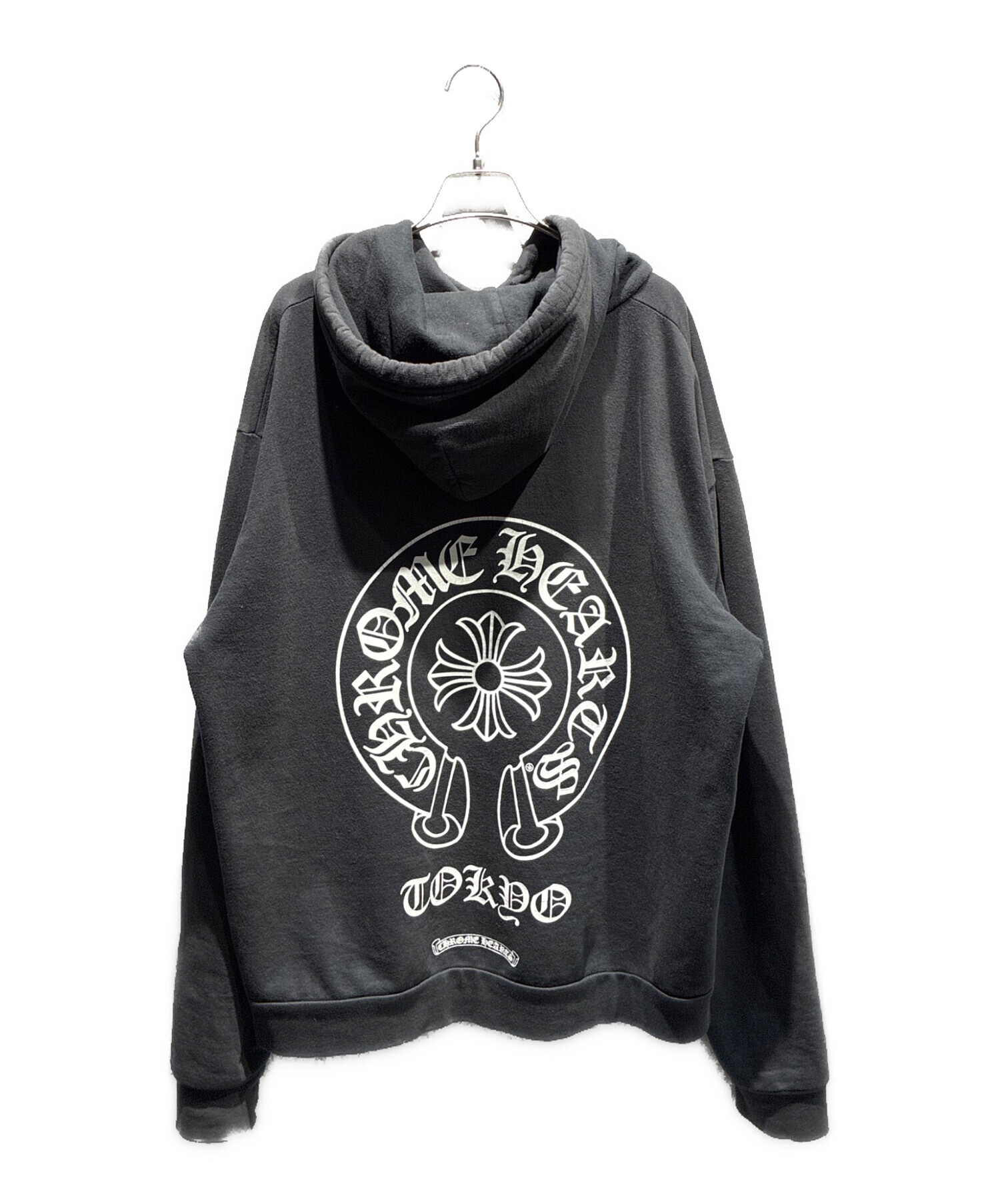 美品 CHROME HEARTS クロムハーツ パーカー プルオーバー ブラック 中古・古着通販】CHROME HEARTS (クロムハーツ) ホースシュープル