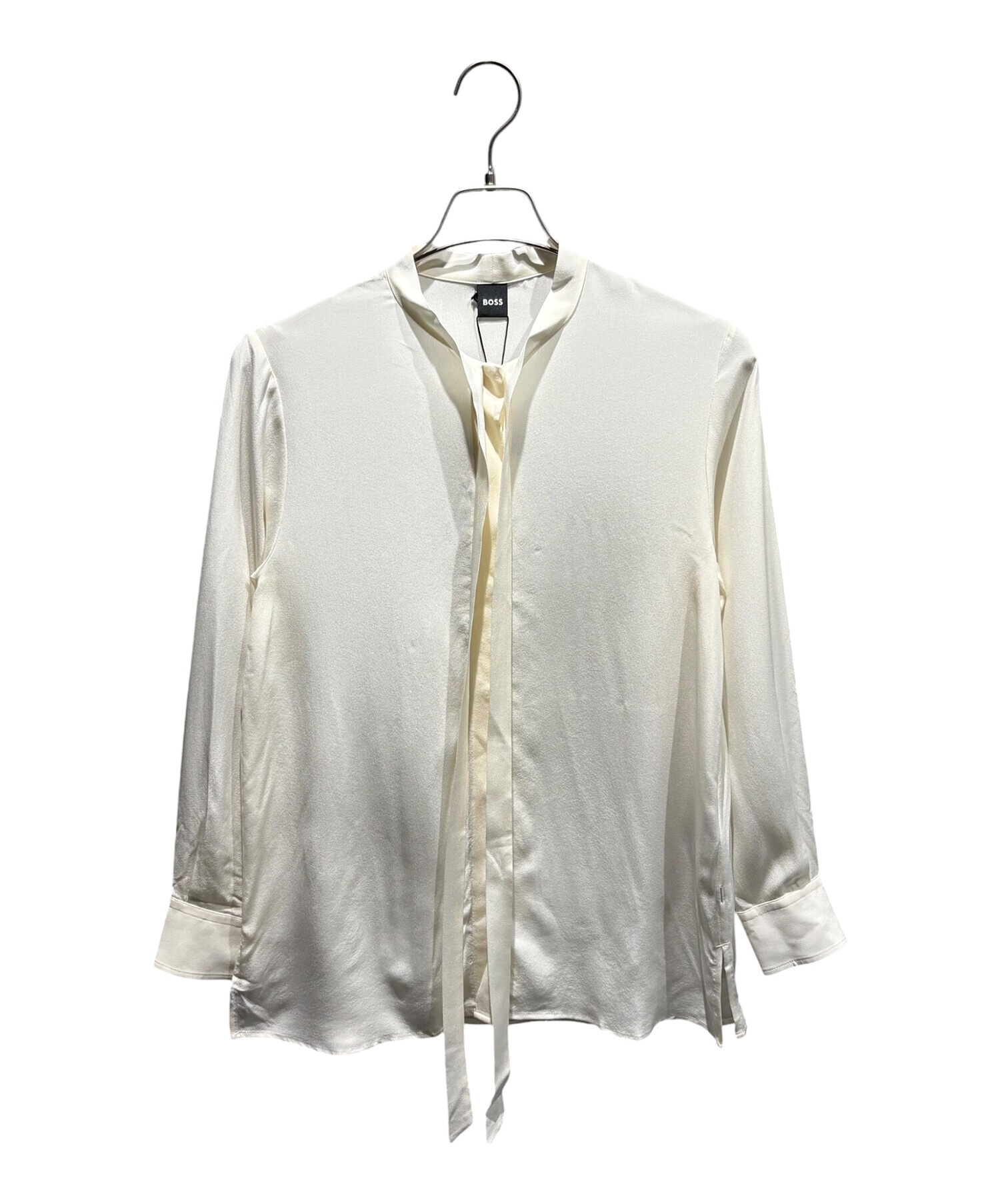 【新古品】【未使用】HUGO BOSS ヒューゴボス トップス ブラウス サイズIT38 シルク レディースS08＿s-0503-r08 中古・古着通販】BOSS (ボス) シースルーシルクリボンブラウス
