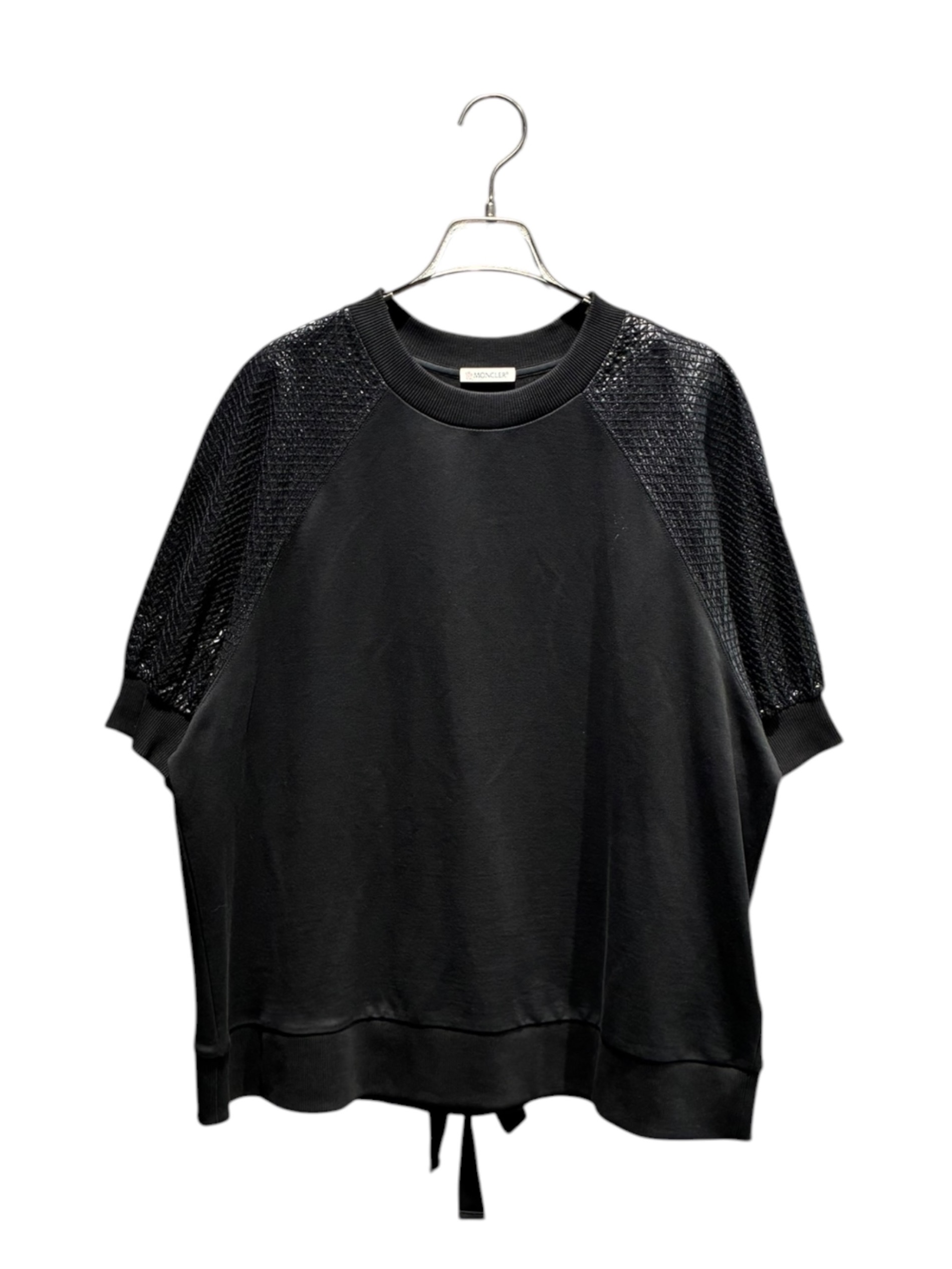 美品✨MONCLER　モンクレール　近年モデル　異素材MIXハイネック半袖ニット 中古・古着通販】MONCLER (モンクレール) 半袖ニット ブラック サイズ
