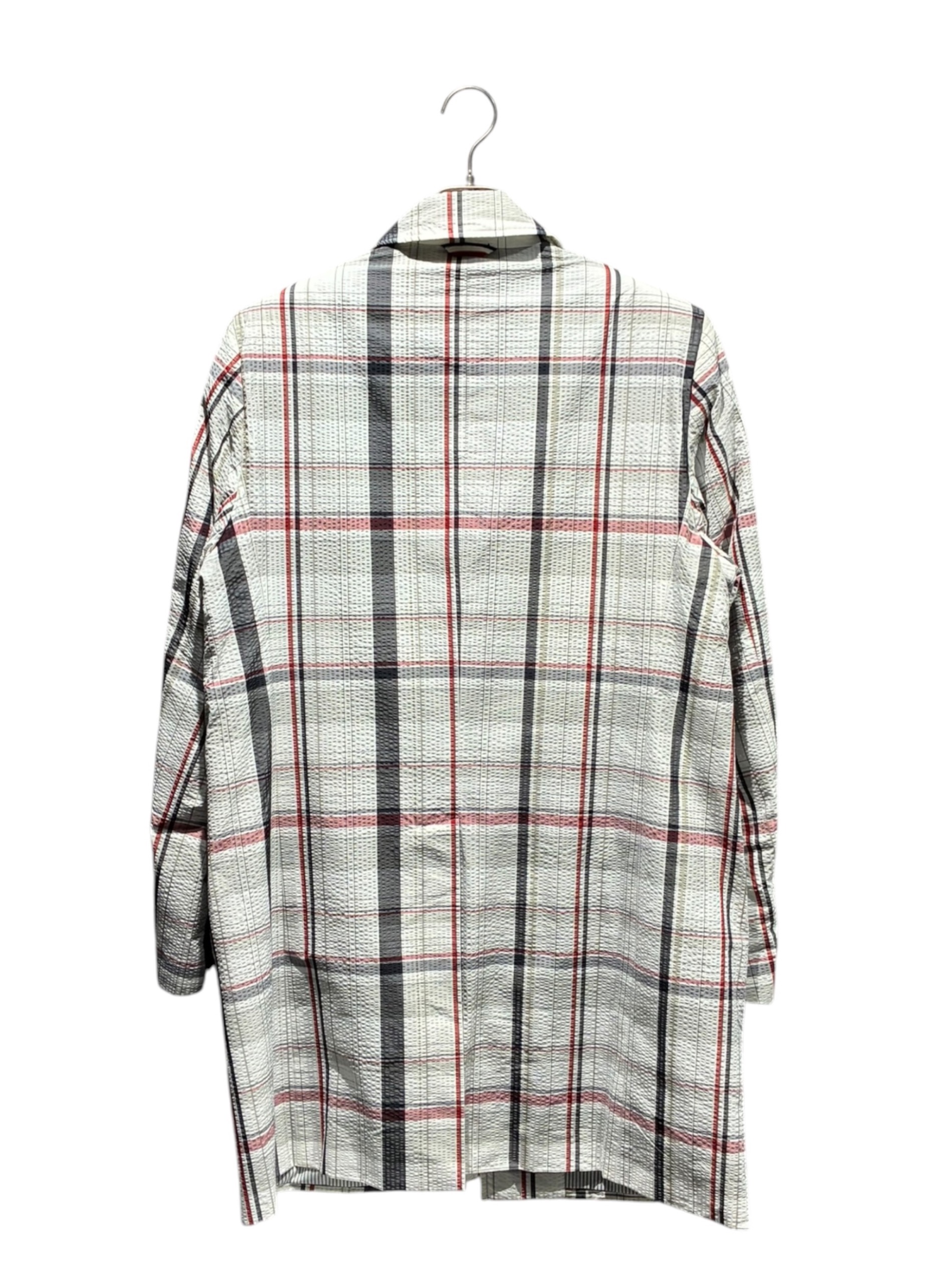 中古・古着通販】MONCLER (モンクレール) チェックステンカラーコート