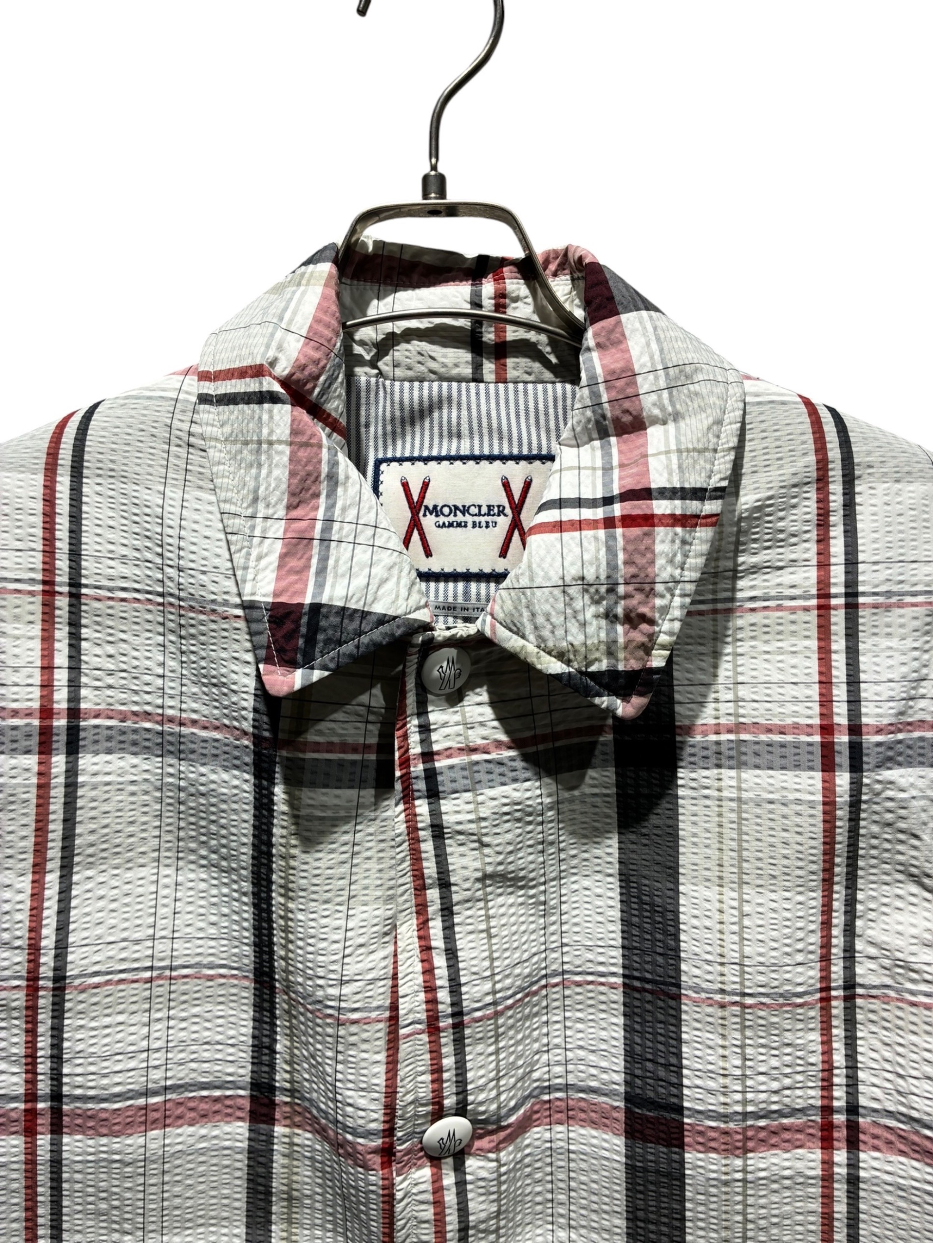 中古・古着通販】MONCLER (モンクレール) チェックステンカラーコート