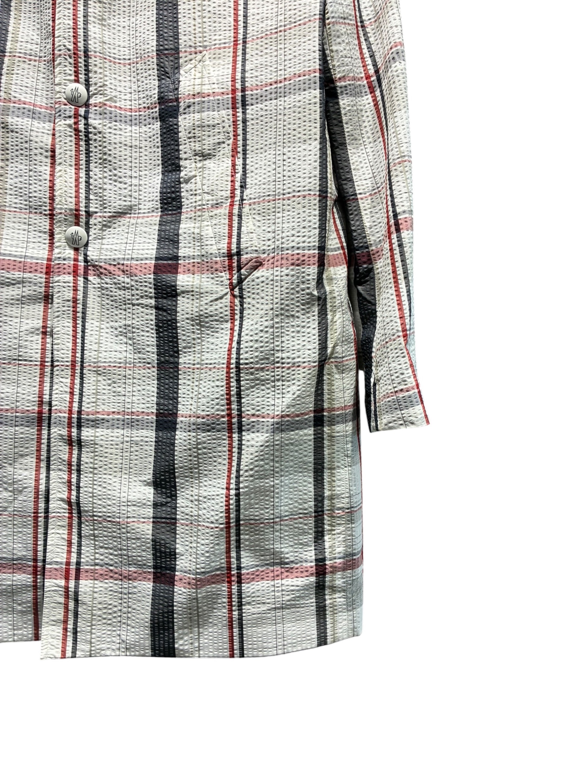 中古・古着通販】MONCLER (モンクレール) チェックステンカラーコート