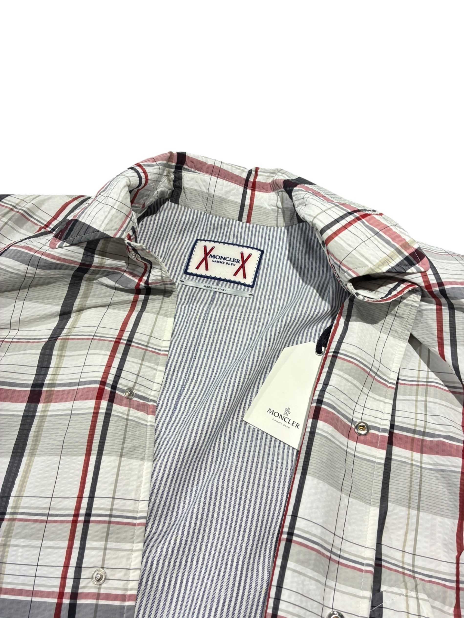 中古・古着通販】MONCLER (モンクレール) チェックステンカラーコート