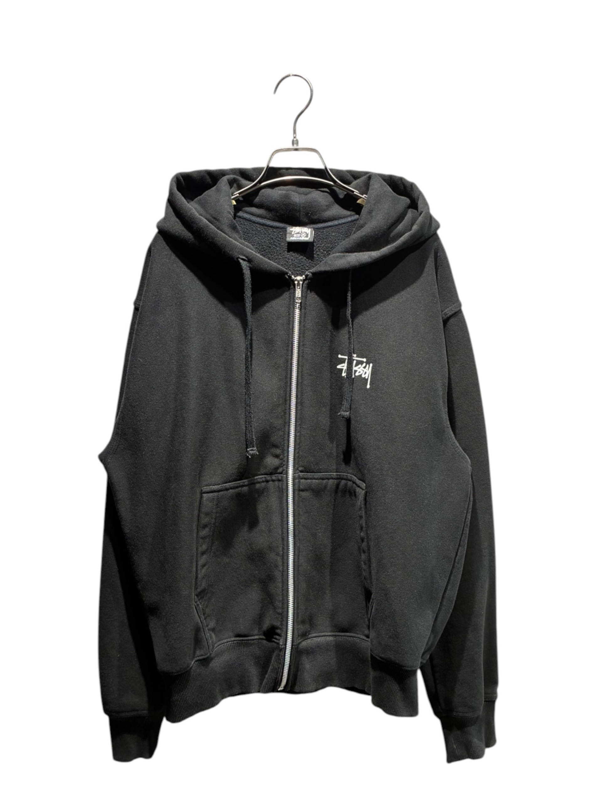 STUSSY パーカー ブラック超美品 中古・古着通販】stussy (ステューシー) Basic Zip Hoodジップパーカー