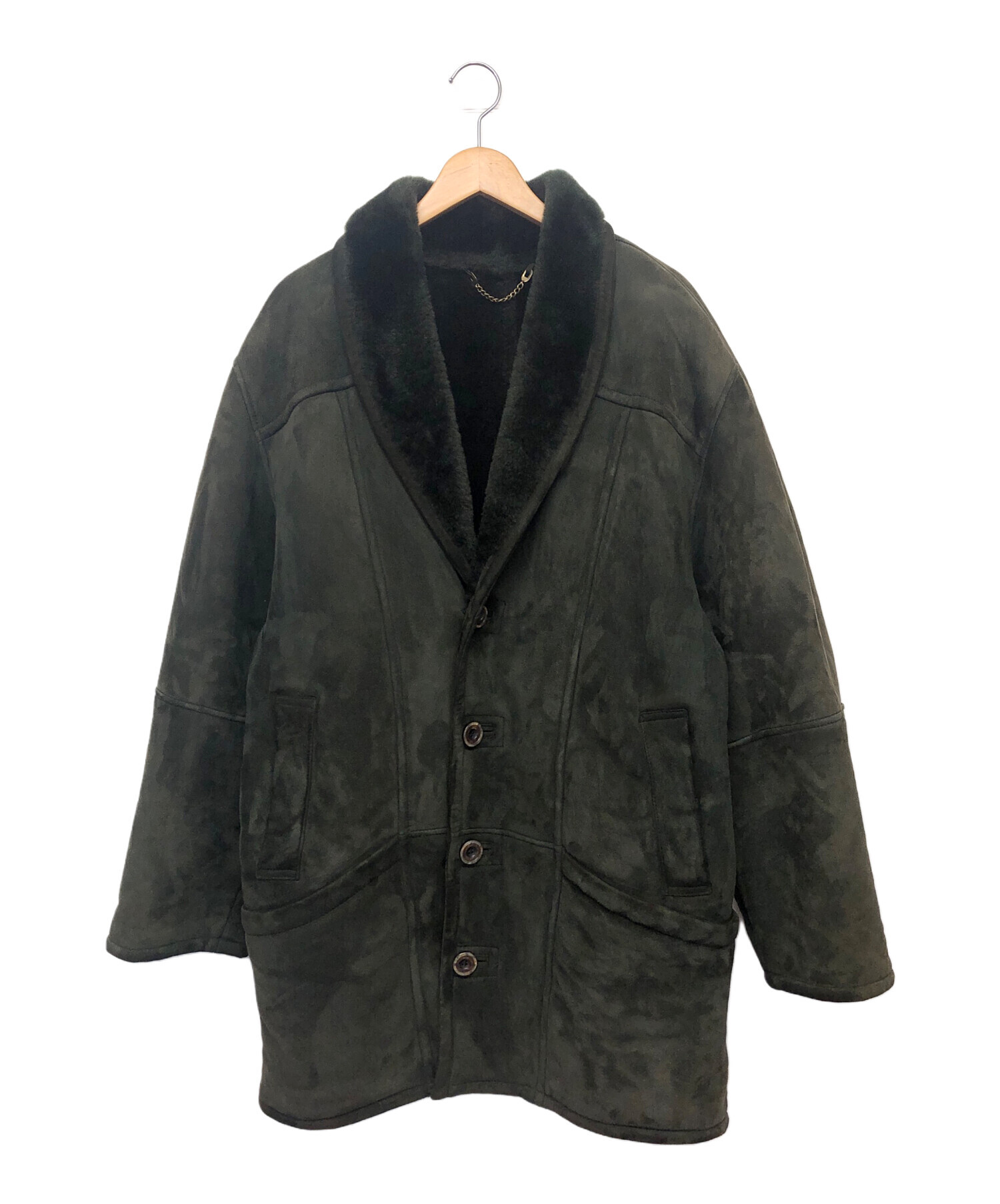 中古・古着通販】SHEARING (SHEARING) ムートンコート オリーブ サイズ 