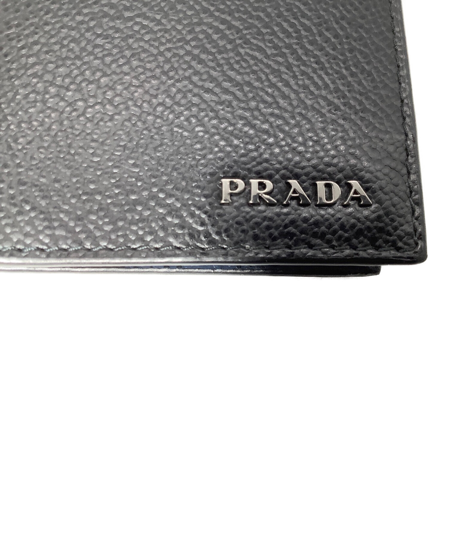 PRADA (プラダ) カードケース ブラック×ネイビー