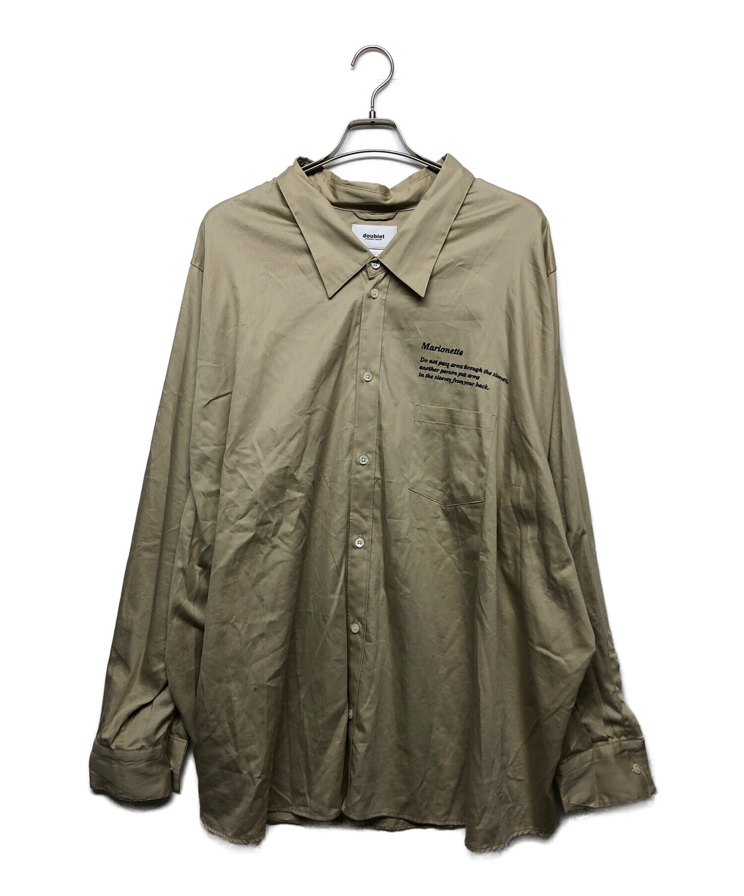 中古・古着通販】doublet (ダブレット) 長袖シャツ ブラウン サイズ:M 