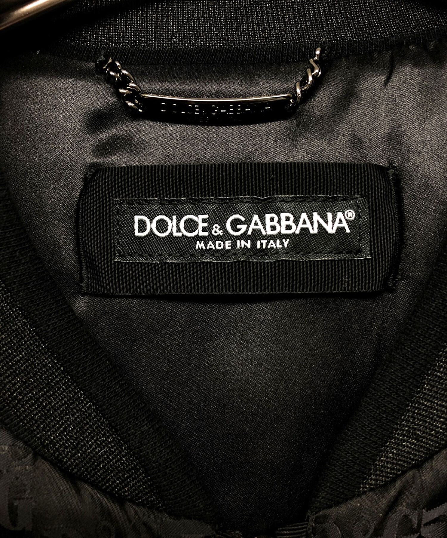 DOLCE & GABBANA (ドルチェ＆ガッバーナ) ナイロンロゴブルゾン ブラック サイズ:44