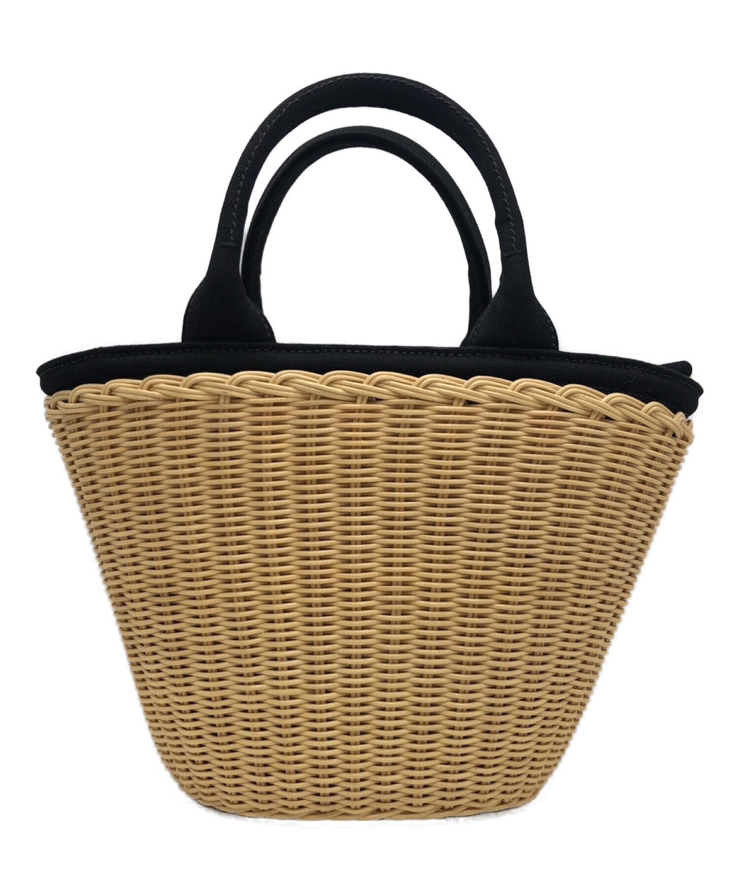 プラダ かごバッグ PRADA かごバッグ ベージュ/ブラック PRADA プラダ