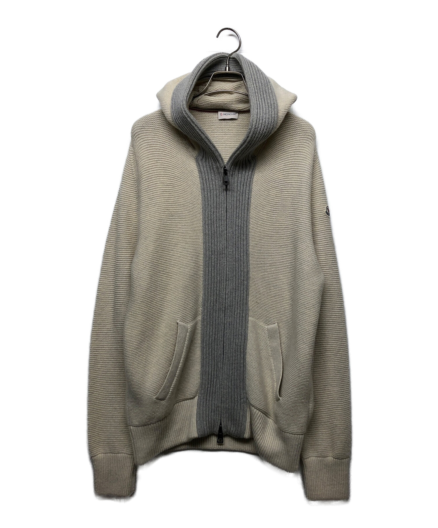 MONCLER (モンクレール) ニットジャケット ホワイト サイズ:L
