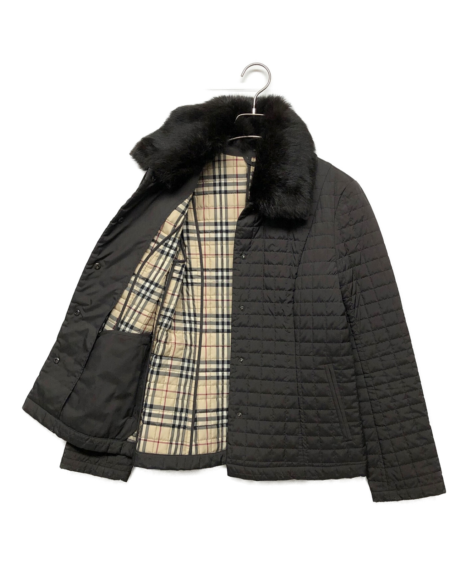 バーバリーロンドン キルティングコート ノバチェック ブラウン 13