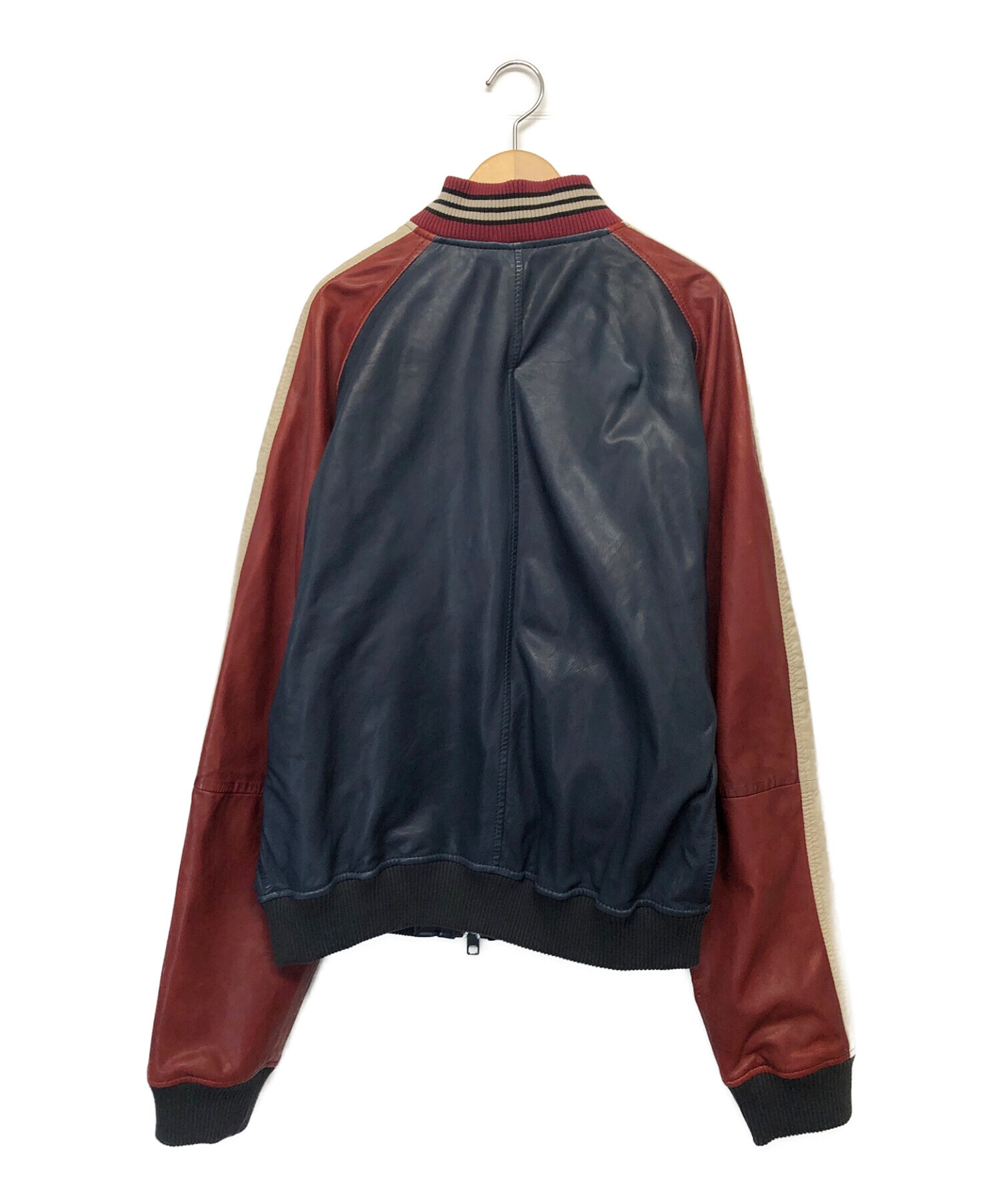中古・古着通販】DIESEL (ディーゼル) レザースタジャン ブラック 