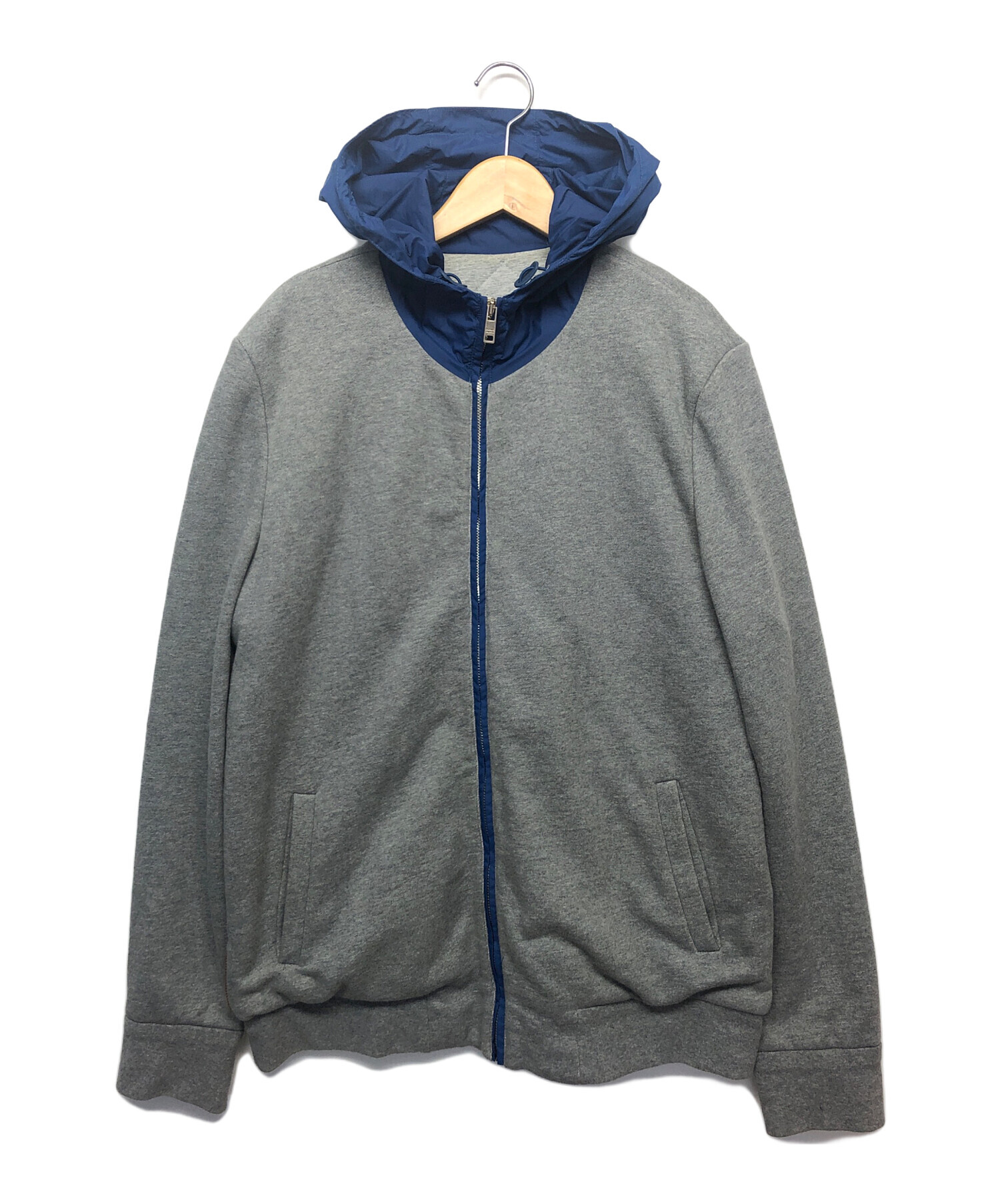 中古・古着通販】PRADA (プラダ) ナイロンフードジップパーカー グレー 