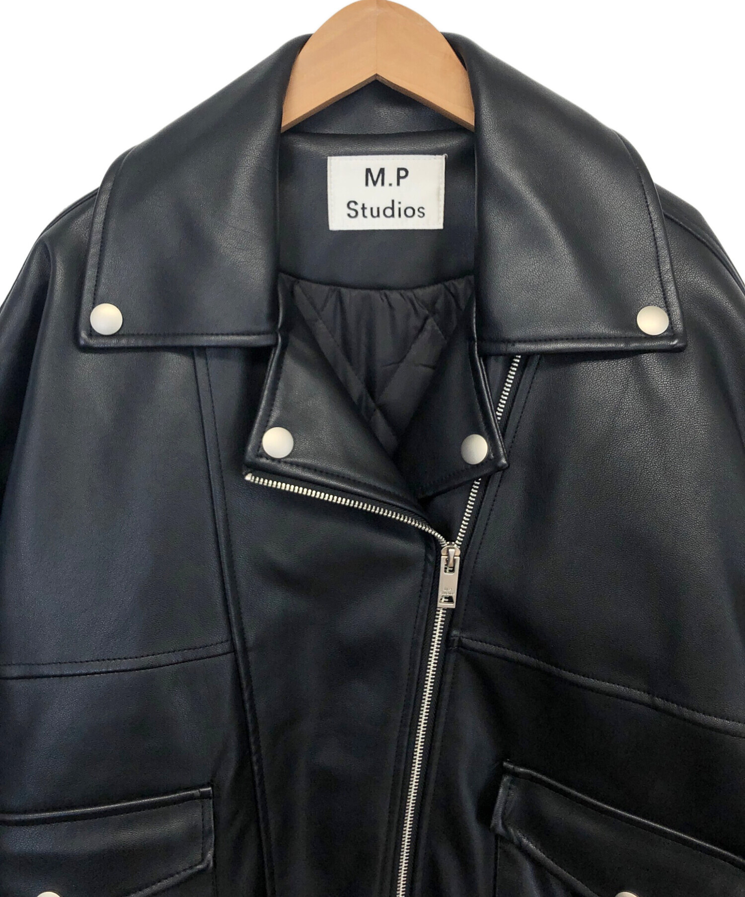 M.P. Studios 黒 恐ろし PU レザージャケット Mサイズ 