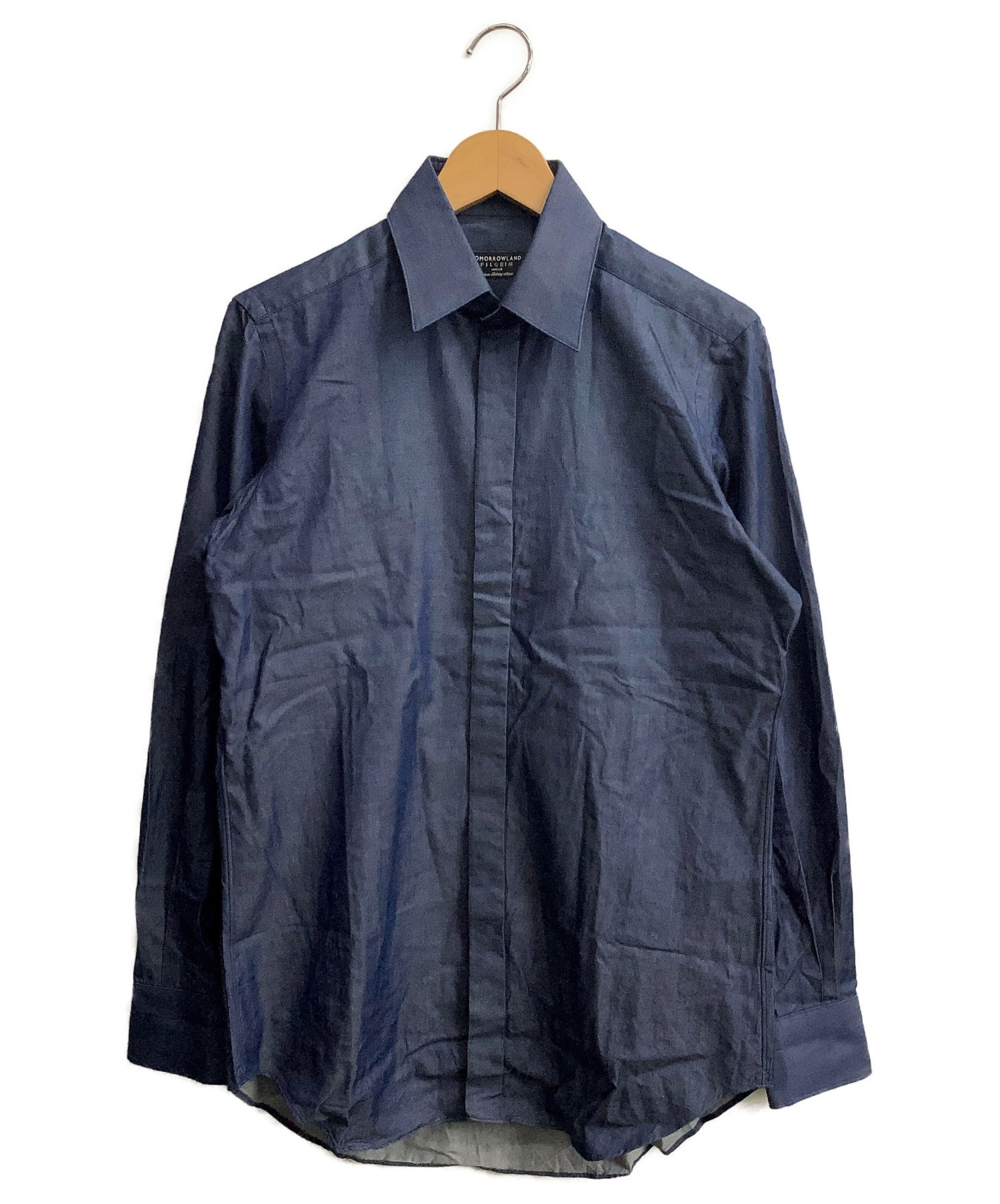 TOMORROW LAND PILGRIM (トゥモローランド ピルグリム) ツイルドレスシャツ インディゴ サイズ:Mサイズ(38)