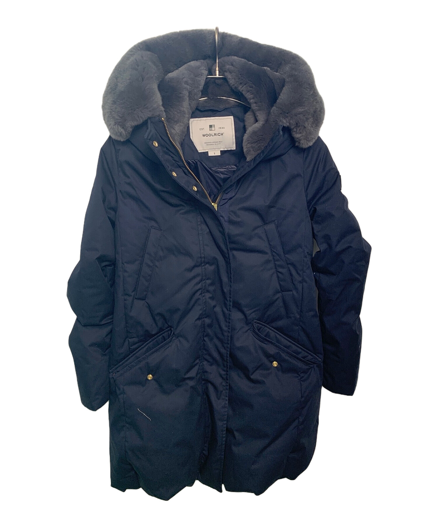 woolrich なかわたダウン90% メンズ M クロとネイビーの間 woolrich な