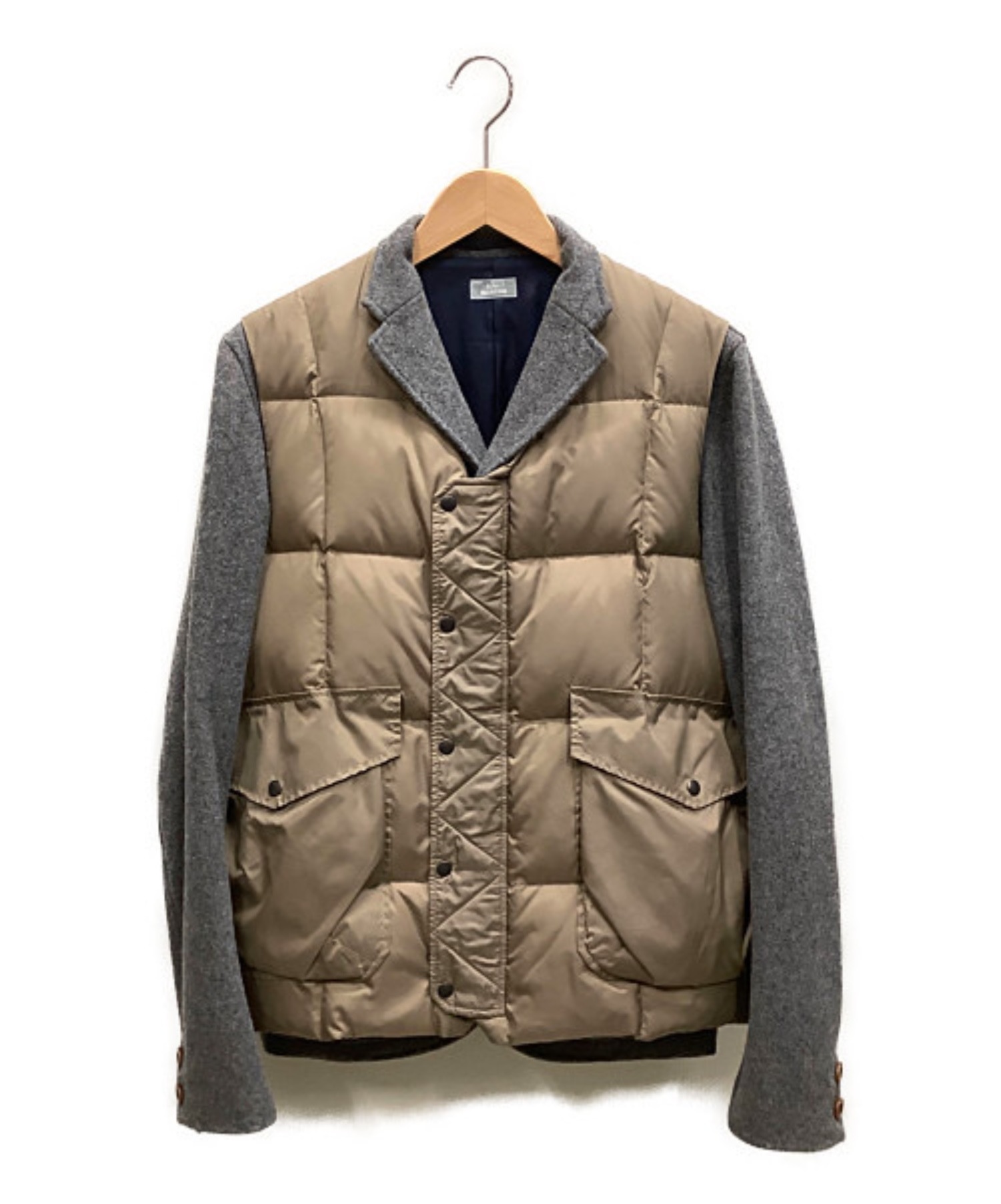 kolor/BEACON (カラービーコン) ダウンベスト・ウールジャケットセット グレー×ブラウン サイズ:3
