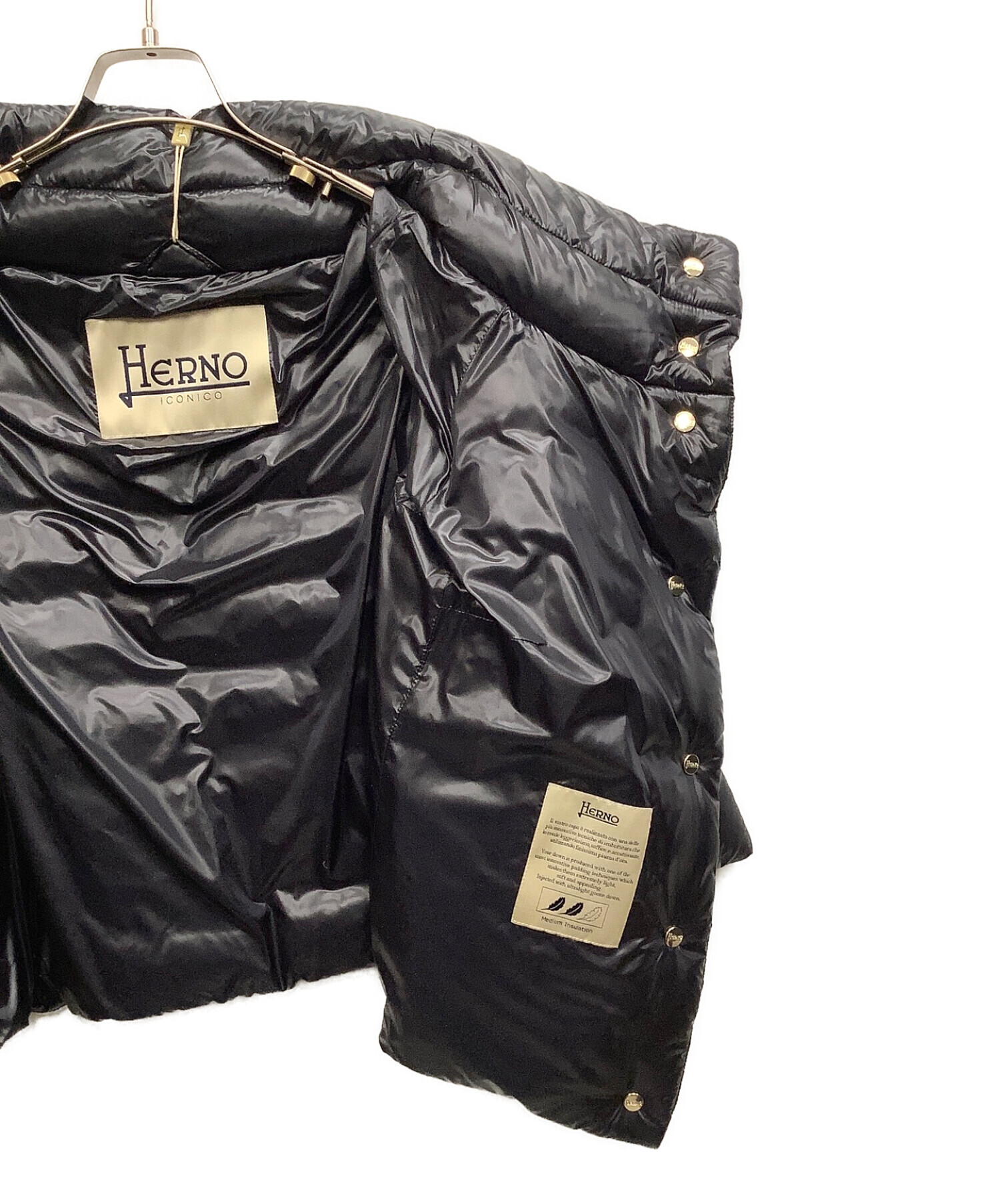 中古・古着通販】HERNO (ヘルノ) ダウンジャケット ブラック サイズ:42