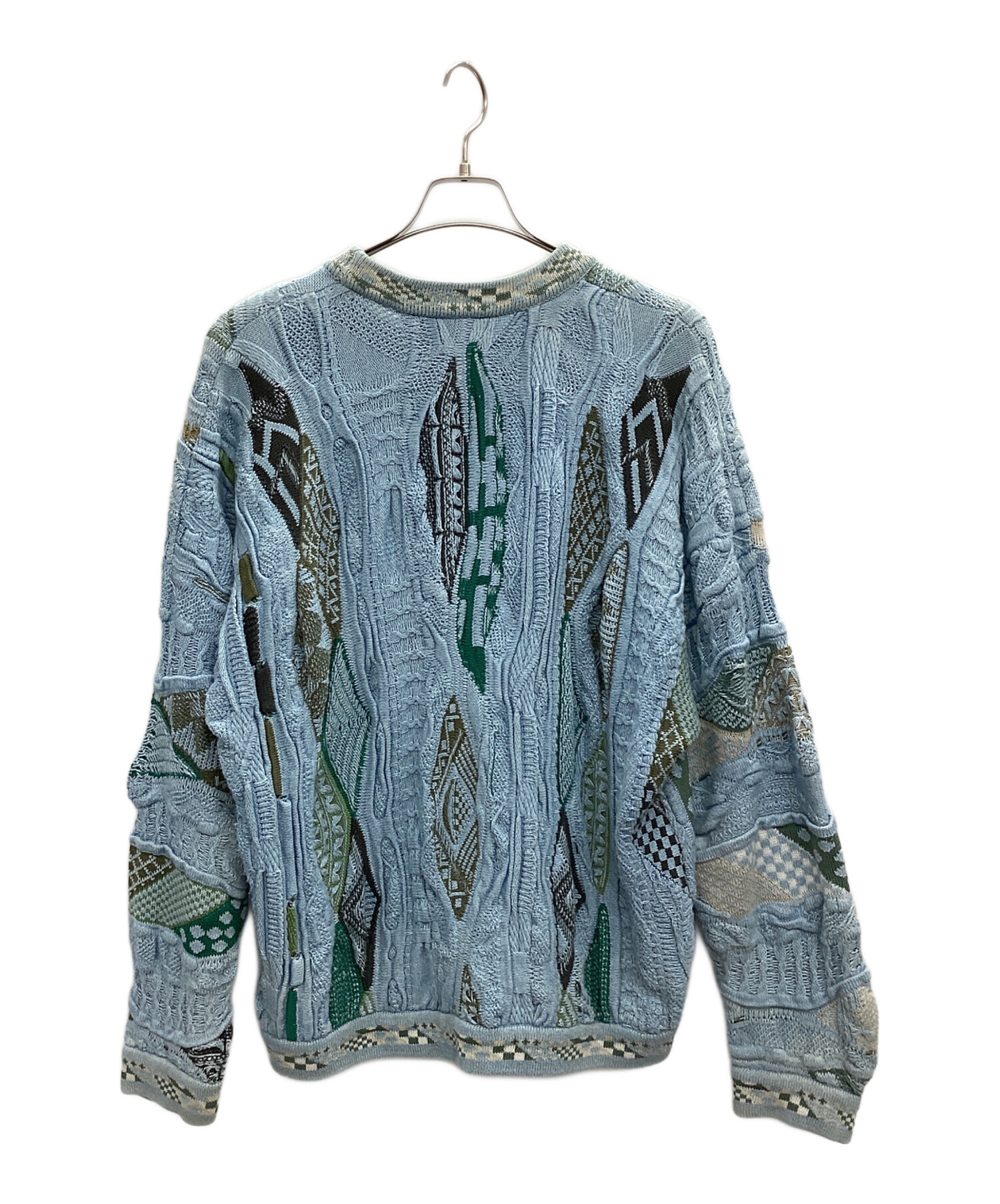 大きいサイズ】COOGI せつな クージー 3Dニット ブルー 青 ニットポロ