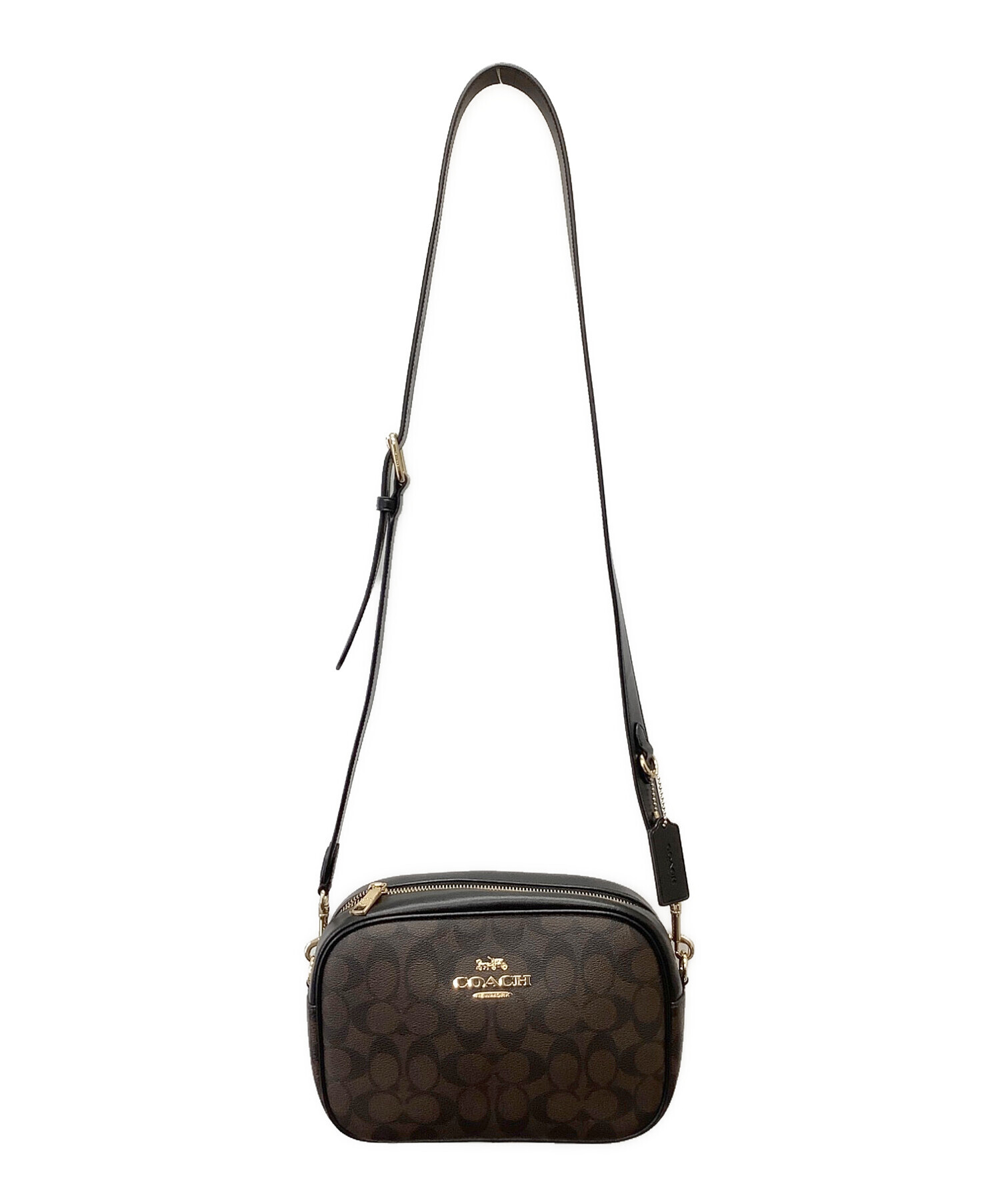 COACH ハンドバッグ ショルダー 丸ロゴ ダークブラウン（小） SjIh7 
