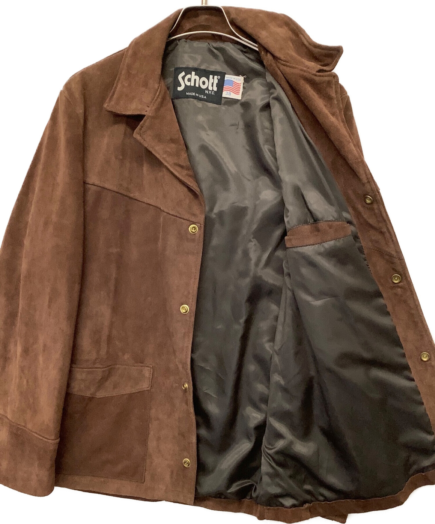 schott ショット レザージャケット スエード サイズ38 ブラウン