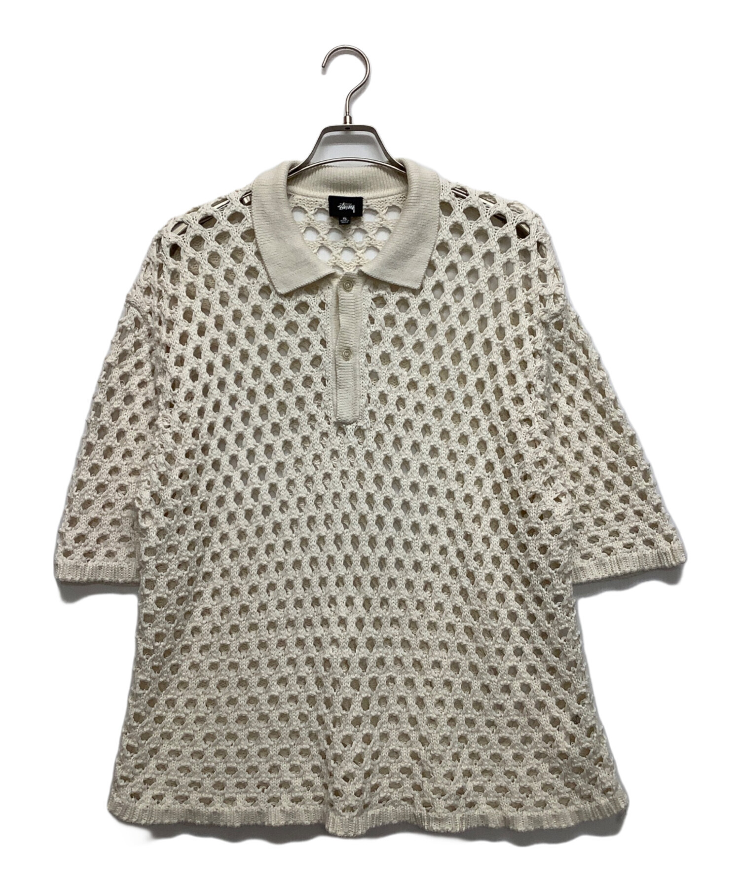 中古・古着通販】stussy (ステューシー) ポロシャツ ホワイト サイズ 