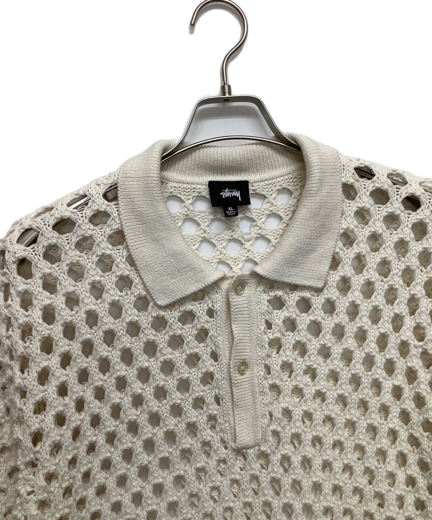 中古・古着通販】stussy (ステューシー) ポロシャツ ホワイト サイズ 