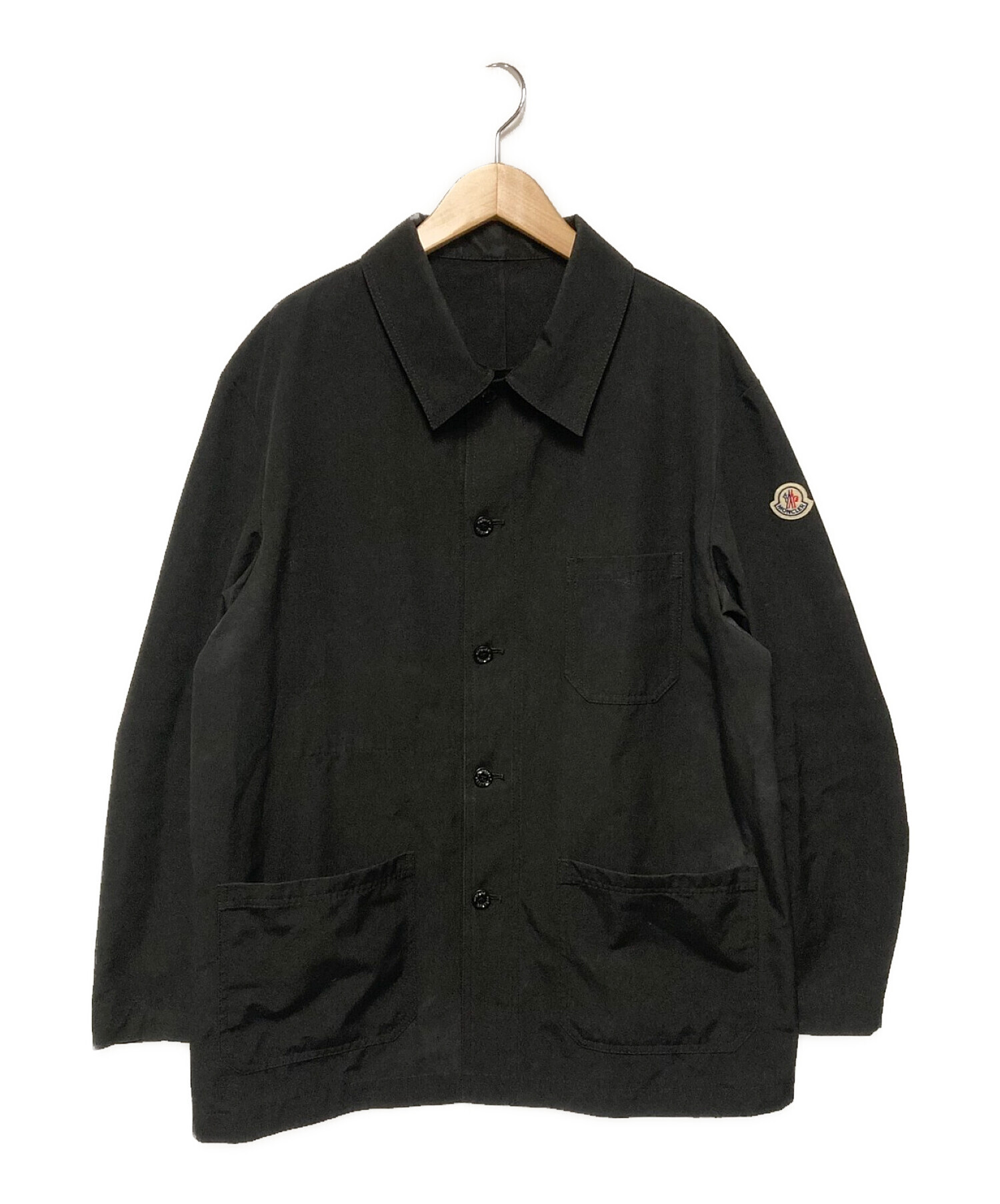 MONCLER (モンクレール) GIACCA ワッペン付シャツジャケット ブラック サイズ:3