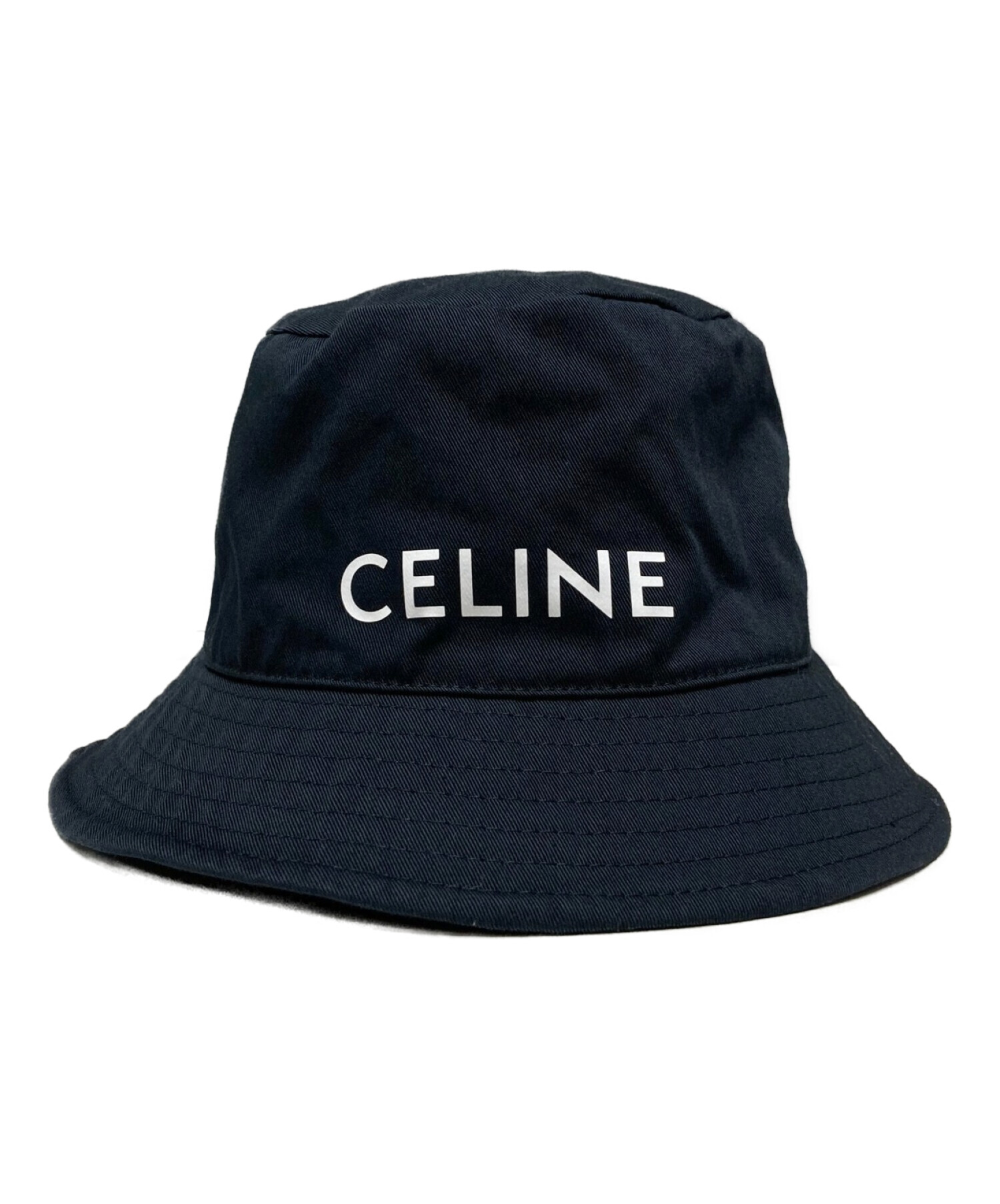 CELINE (セリーヌ) ギャバジンコットンバケットハット ブラック サイズ:L