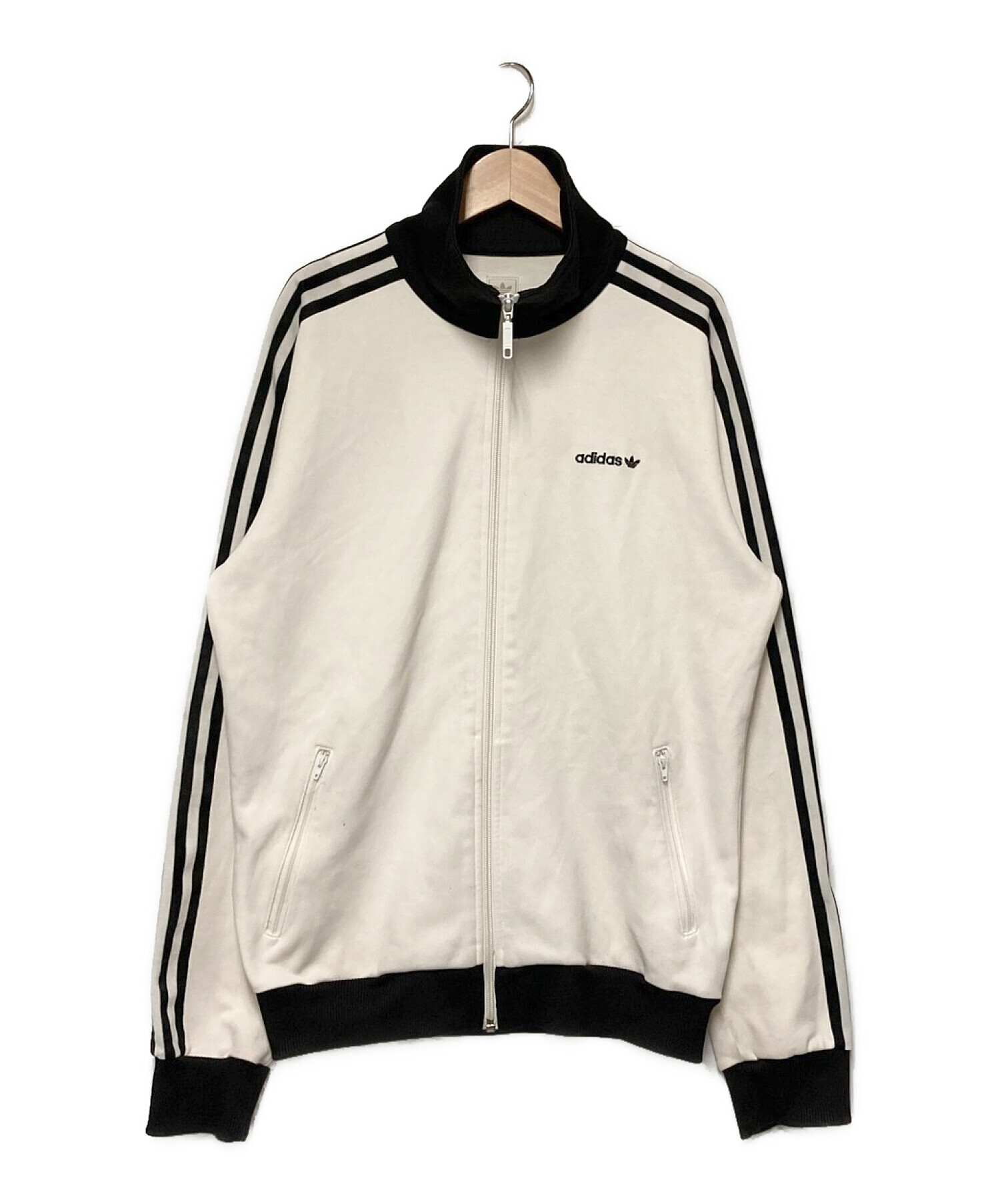 adidas トラックジャケット ホワイト×ブラック ジャージ