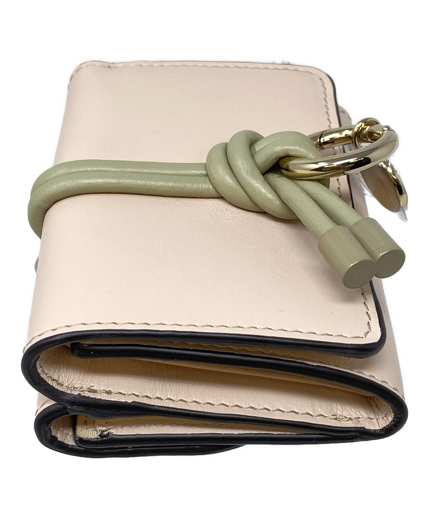 未使用Chloe 財布 ミニ トリフォールド イエロー アルファベット 三つ折り クロエ 三つ折り財布 ミニトリフォールドウォレット アルファベット