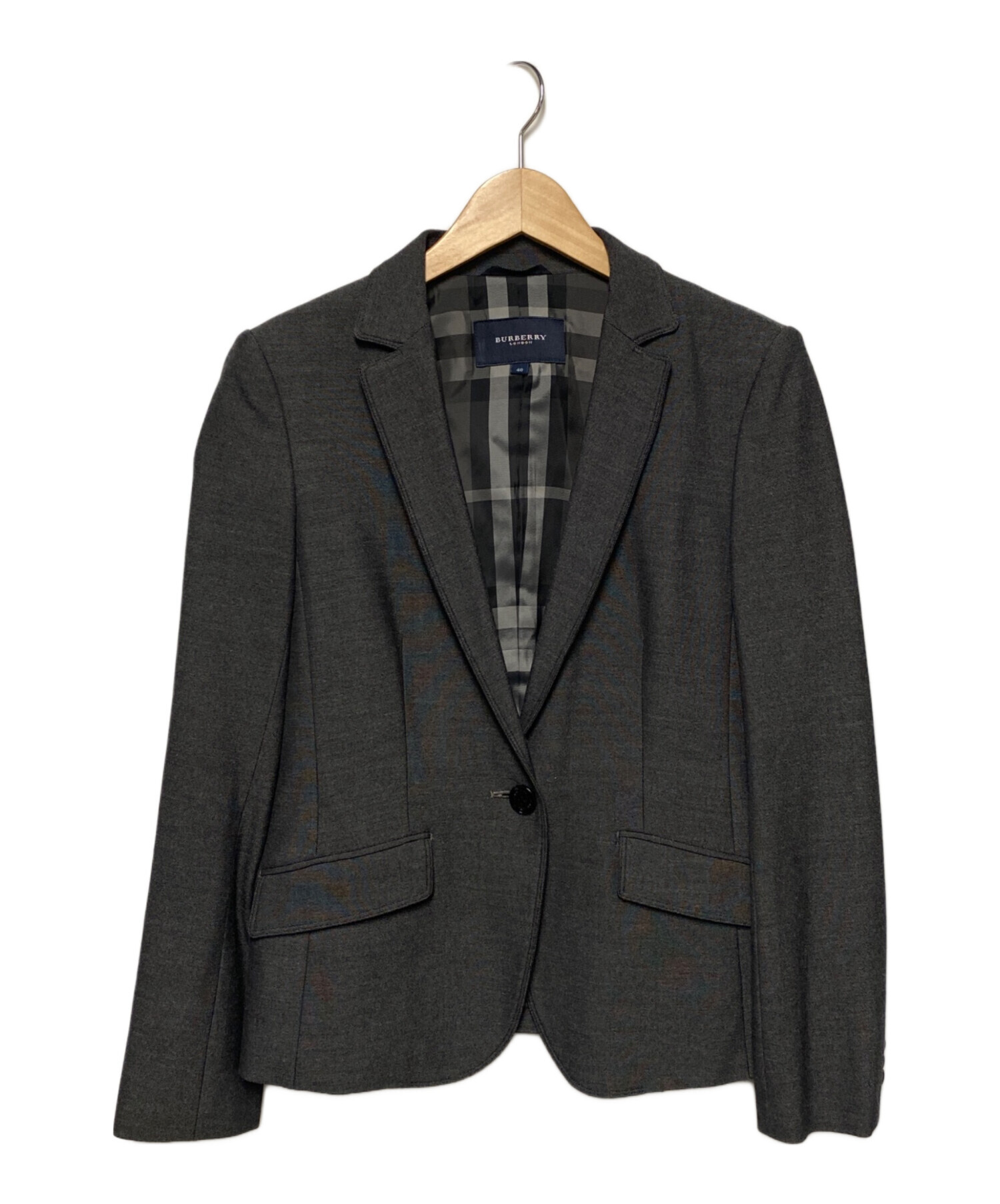 美品 BURBERRY LONDON スーツ セットアップ 38 トゲトゲしく グレー