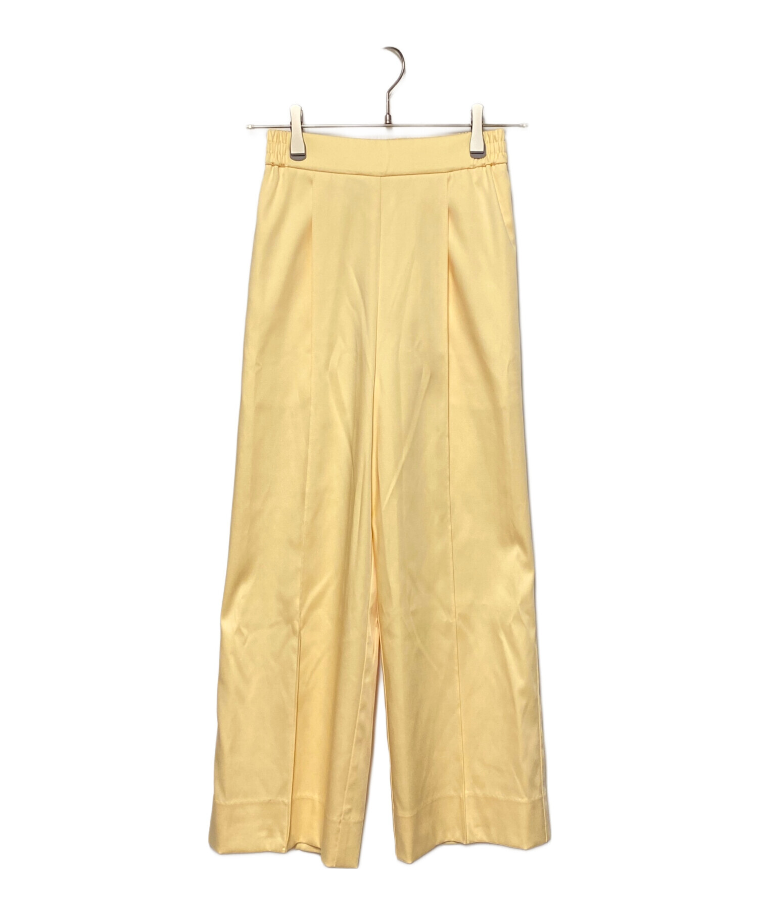 中古・古着通販】YORI (ヨリ) スプリングサテンワイドパンツ イエロー  
