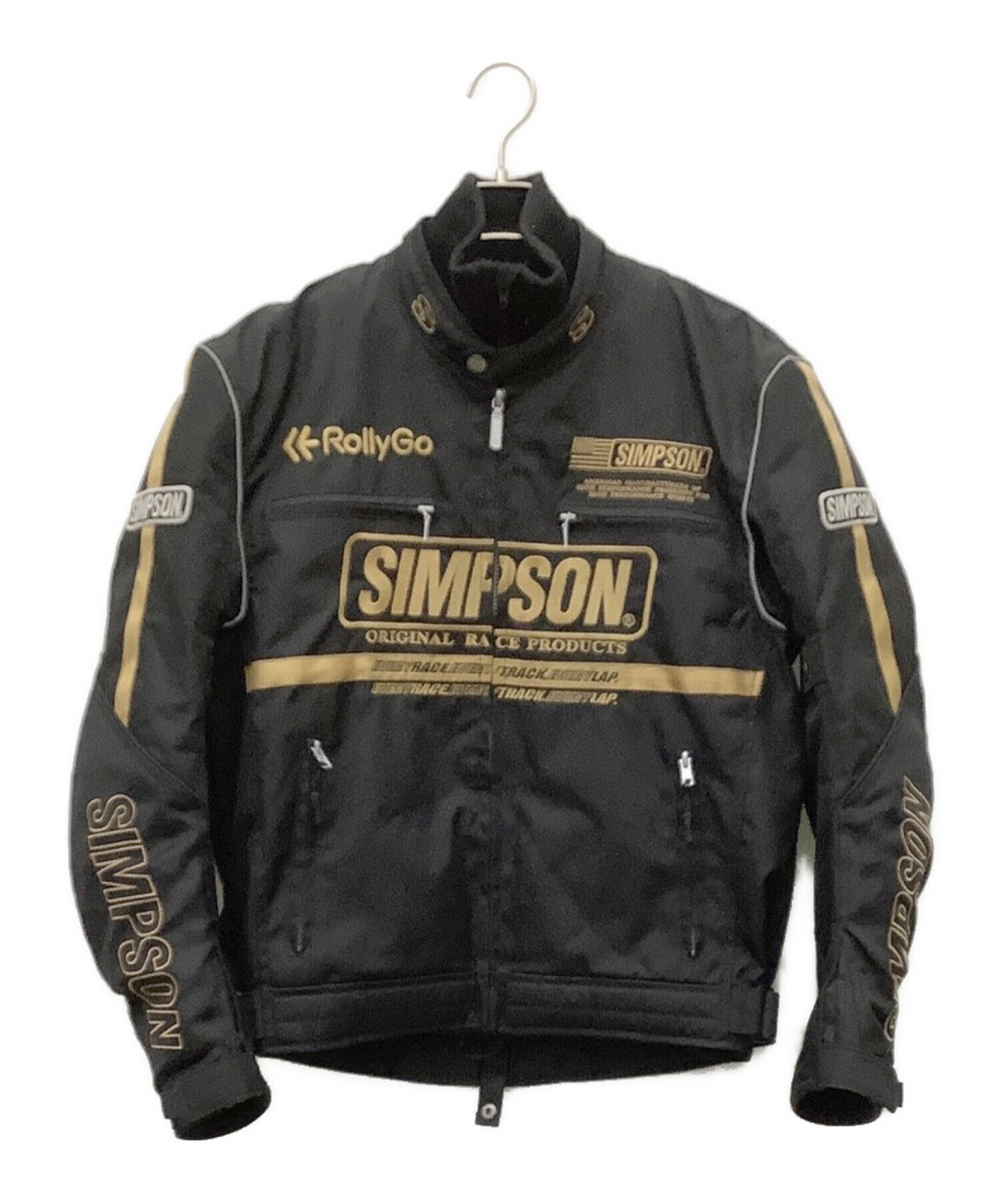SIMPSON (シンプソン) ライダースメッシュジャケット ブラック×ゴールド サイズ:M
