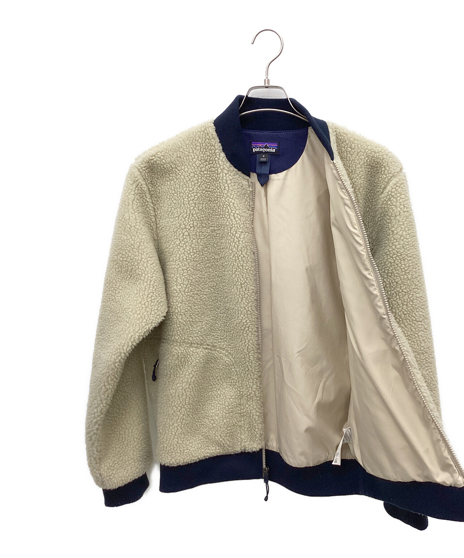 patagonia フリースジャケット Mサイズ ベージュ・ネイビー