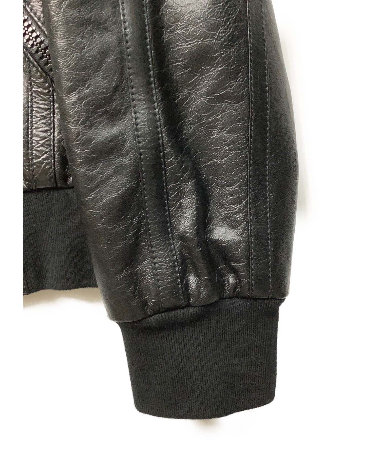 Maison Margiela (メゾンマルジェラ) ライダースジャケット ブラック サイズ:48