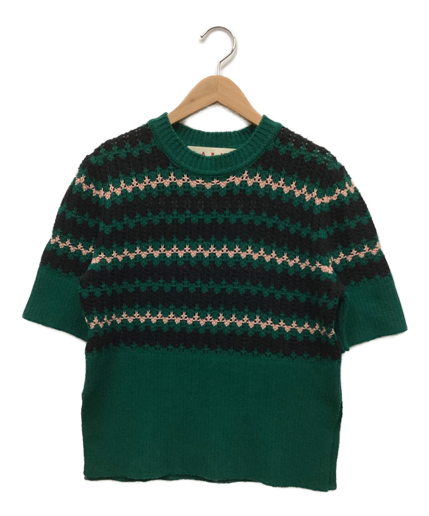 中古・古着通販】MARNI (マルニ) 半袖ニット グリーン サイズ:42 
