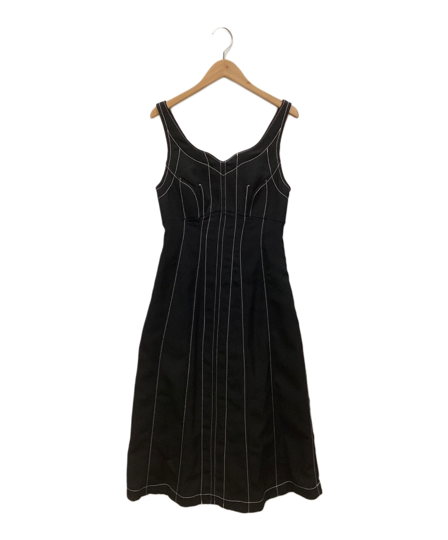 美品】 SNIDEL ステッチコルセットライクジャンスカ ブラック