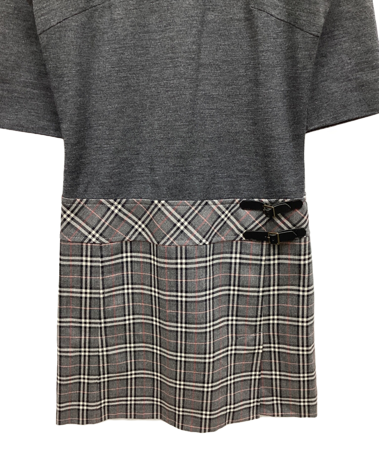 BURBERRY バーバリーブルーレーベル 切替 ワンピース ノバチェック 黒 