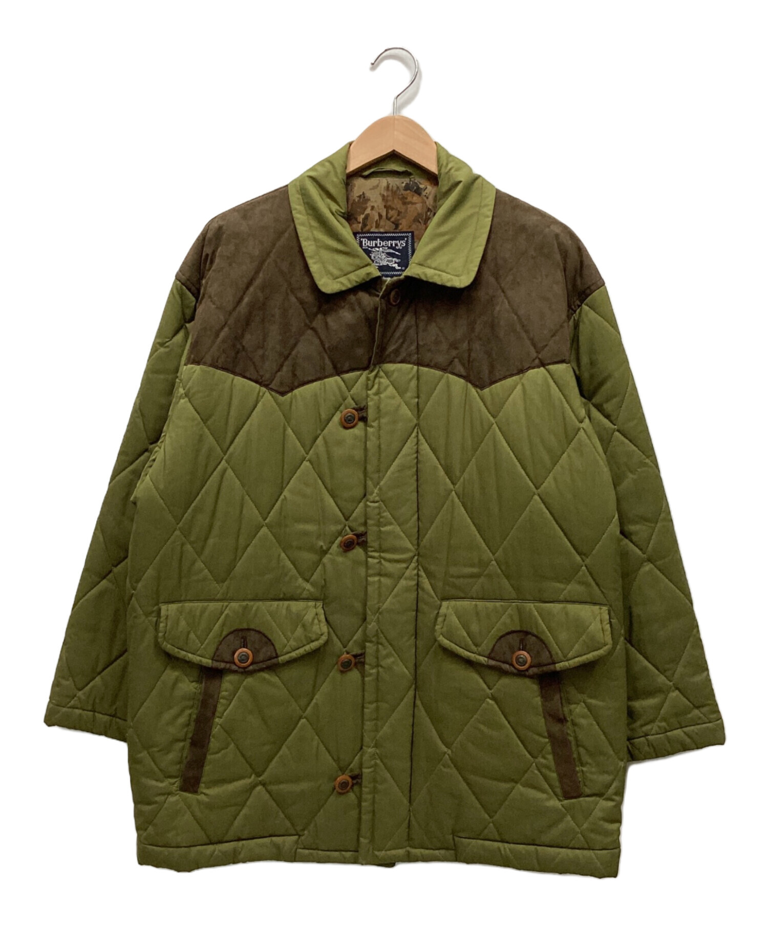 超美品BURBERRY キルティングジャケット コート 冬物46 うう マゼンタ
