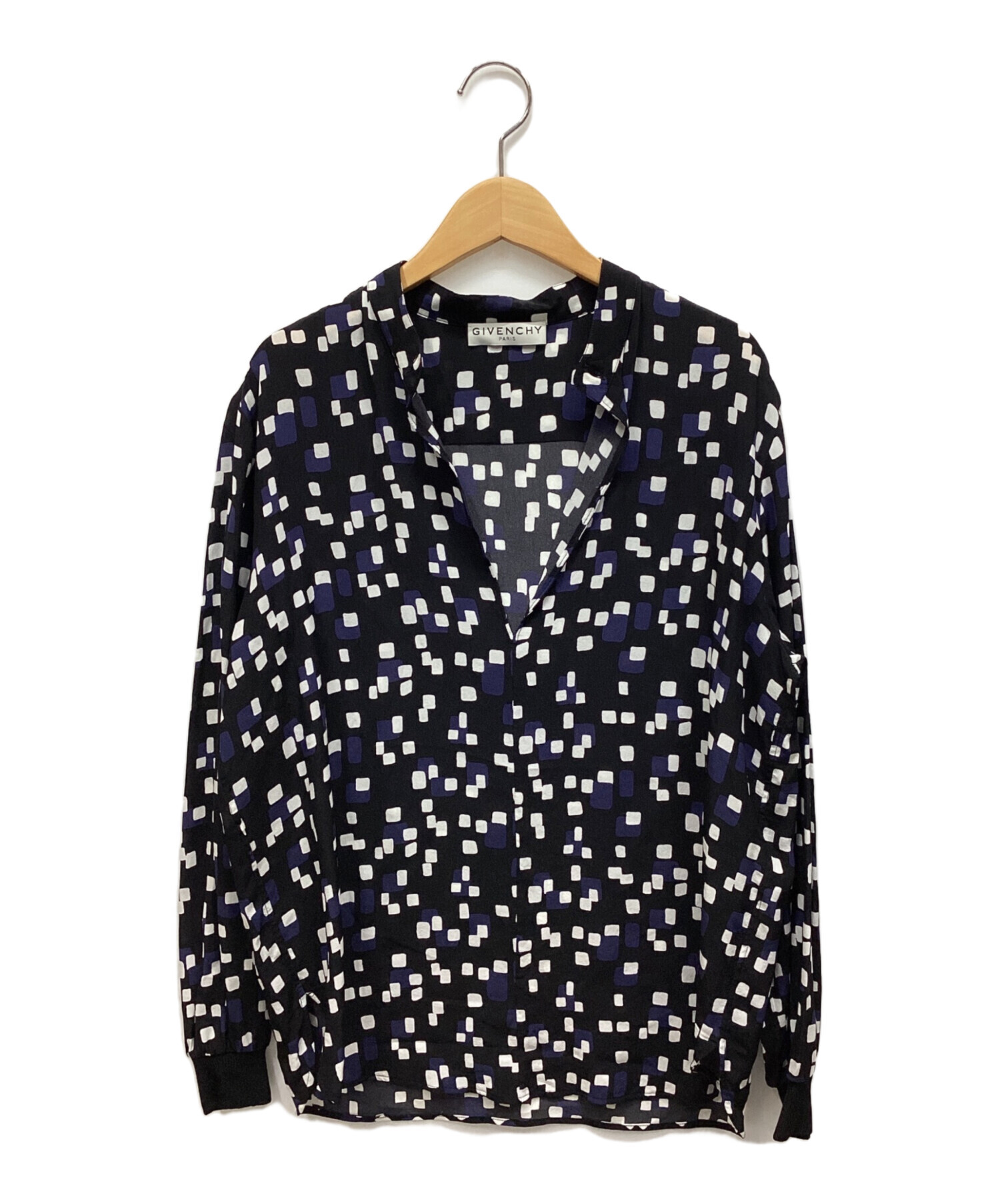 中古・古着通販】GIVENCHY (ジバンシィ) シルクブラウス ネイビー 