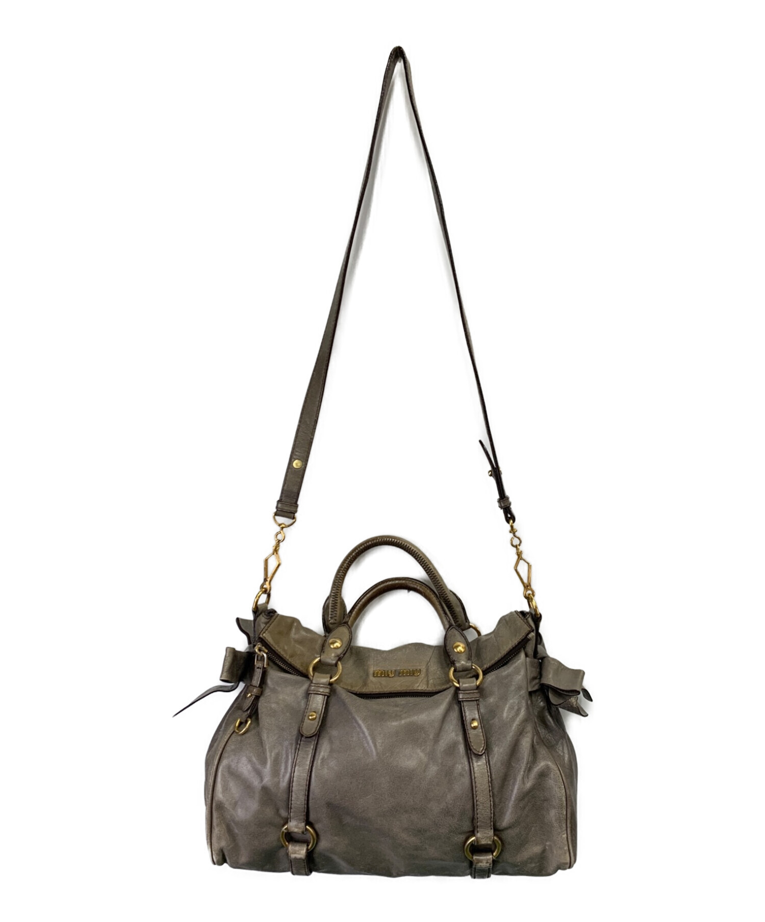 美品】MIUMIU 2wayレザーバッグ VITELLO SHINE 【公式通販】