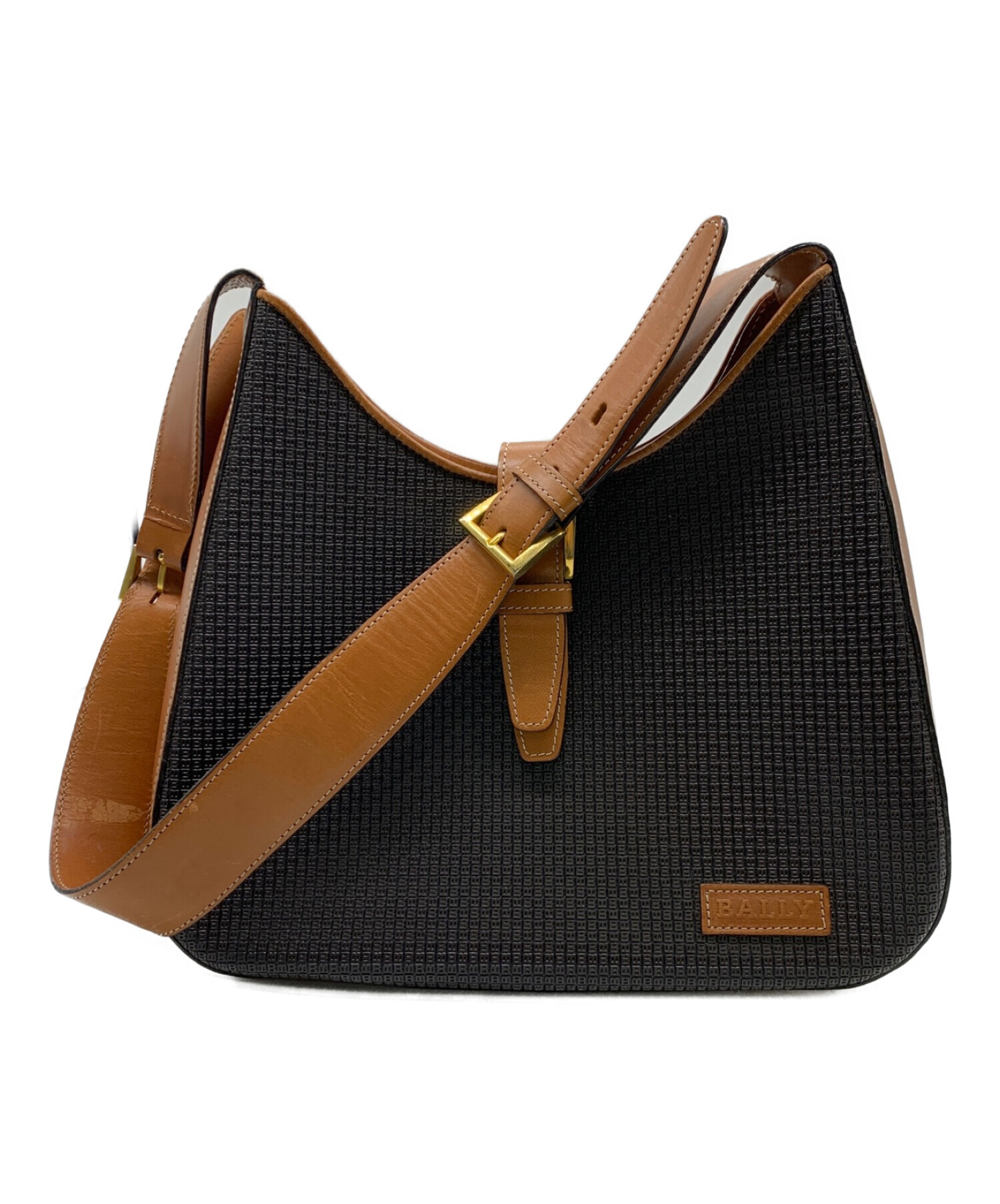 バリー BALLY ショルダーバッグ キャンバス ダークブラウン×レッド×アイボリー バッグ バッグBALLY バリー ショルダーバッグ 斜め掛け