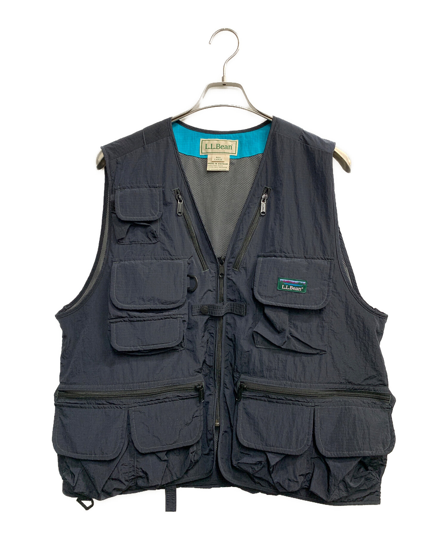 True Mills フィッシングベスト L BLUE きつく BILL ビンテージ