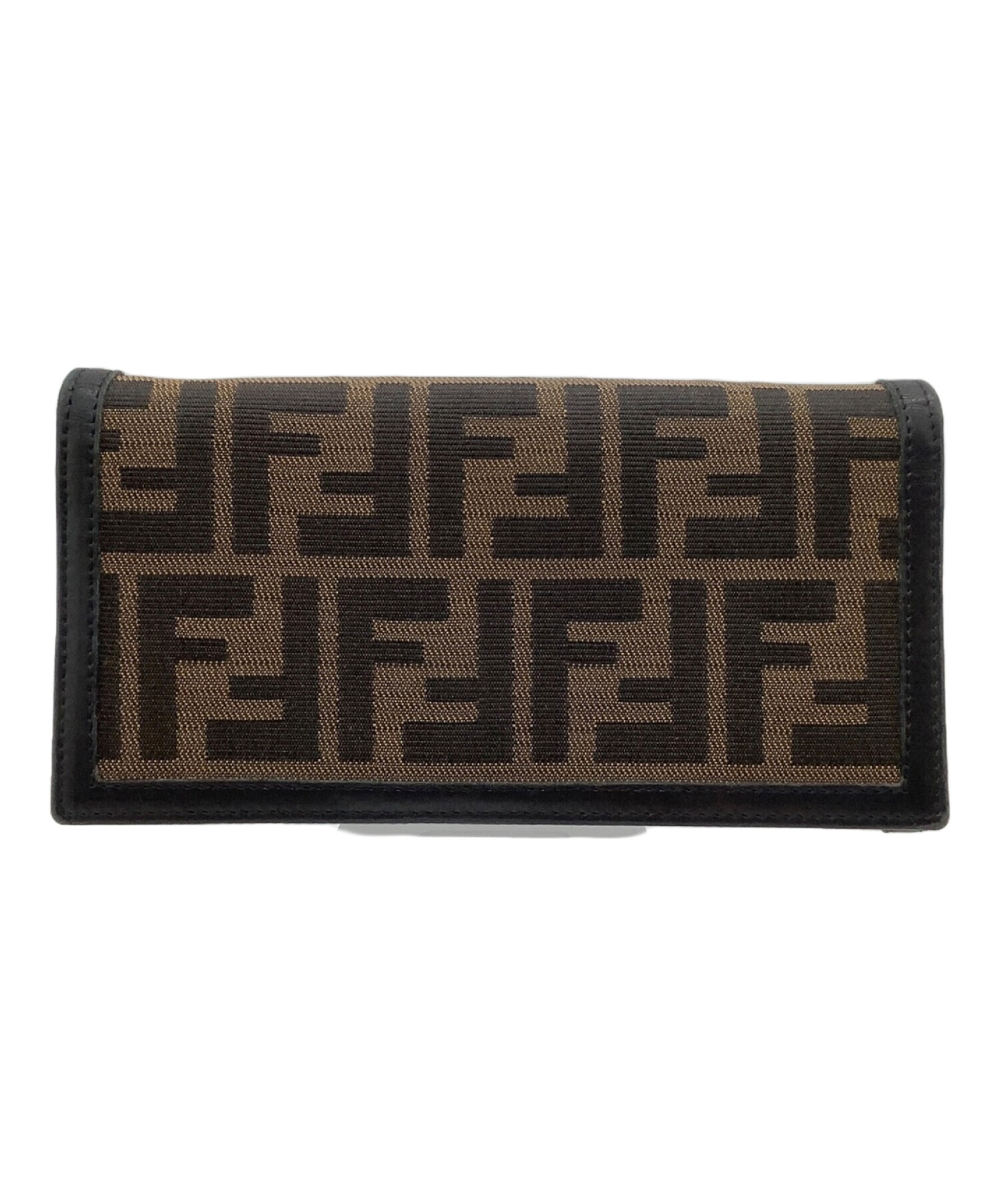 中古・古着通販】FENDI (フェンディ) 2つ折り長財布 ベージュ×ブラック  
