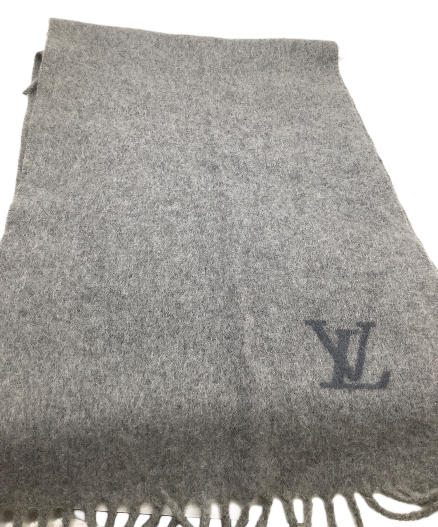 【美品】ルイヴィトン エシャルプ ジェラムマフラー カシミヤ100 LVロゴ 21a-210_4.jpg