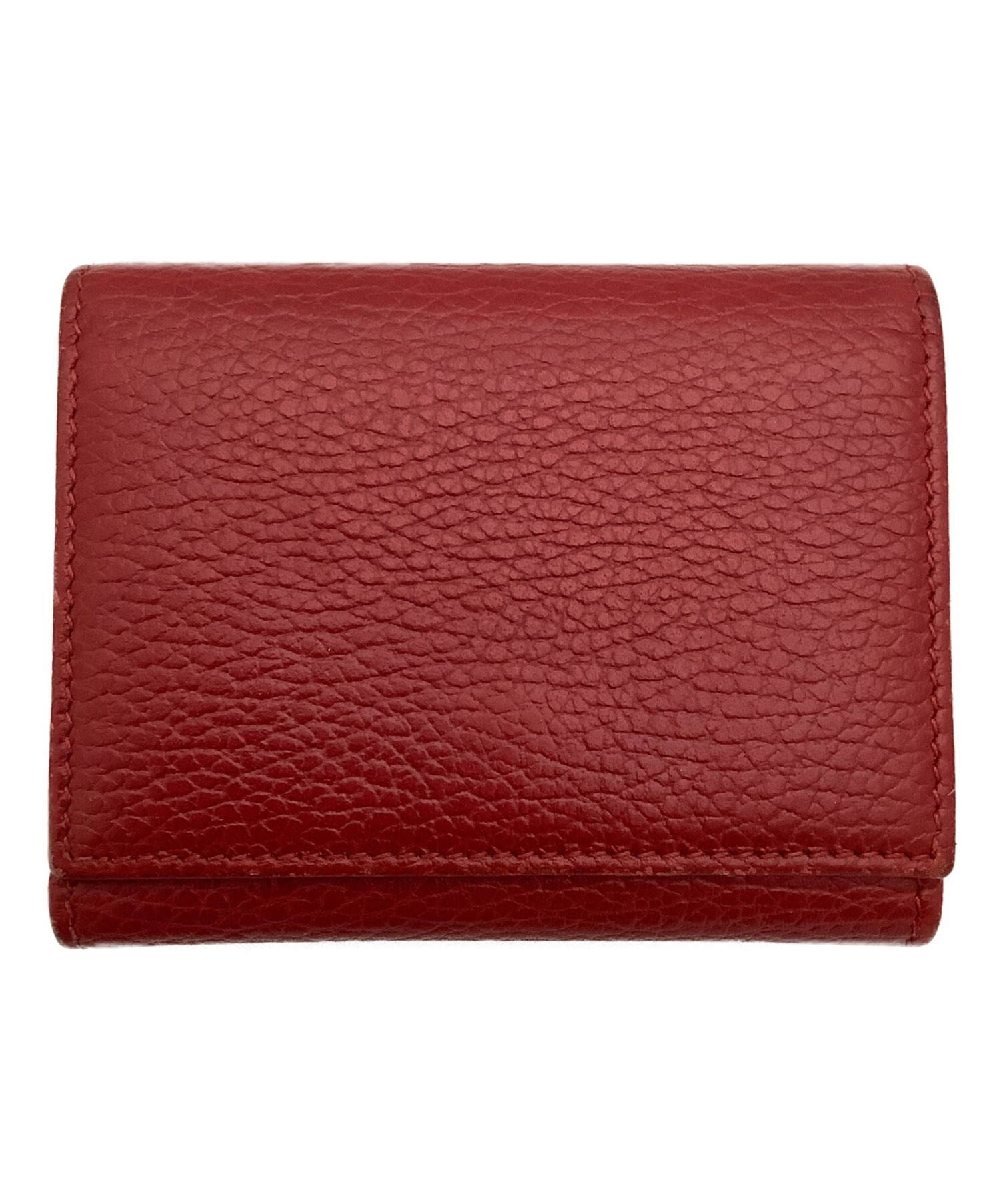 中古・古着通販】GUCCI (グッチ) 3つ折り財布 レッド サイズ 